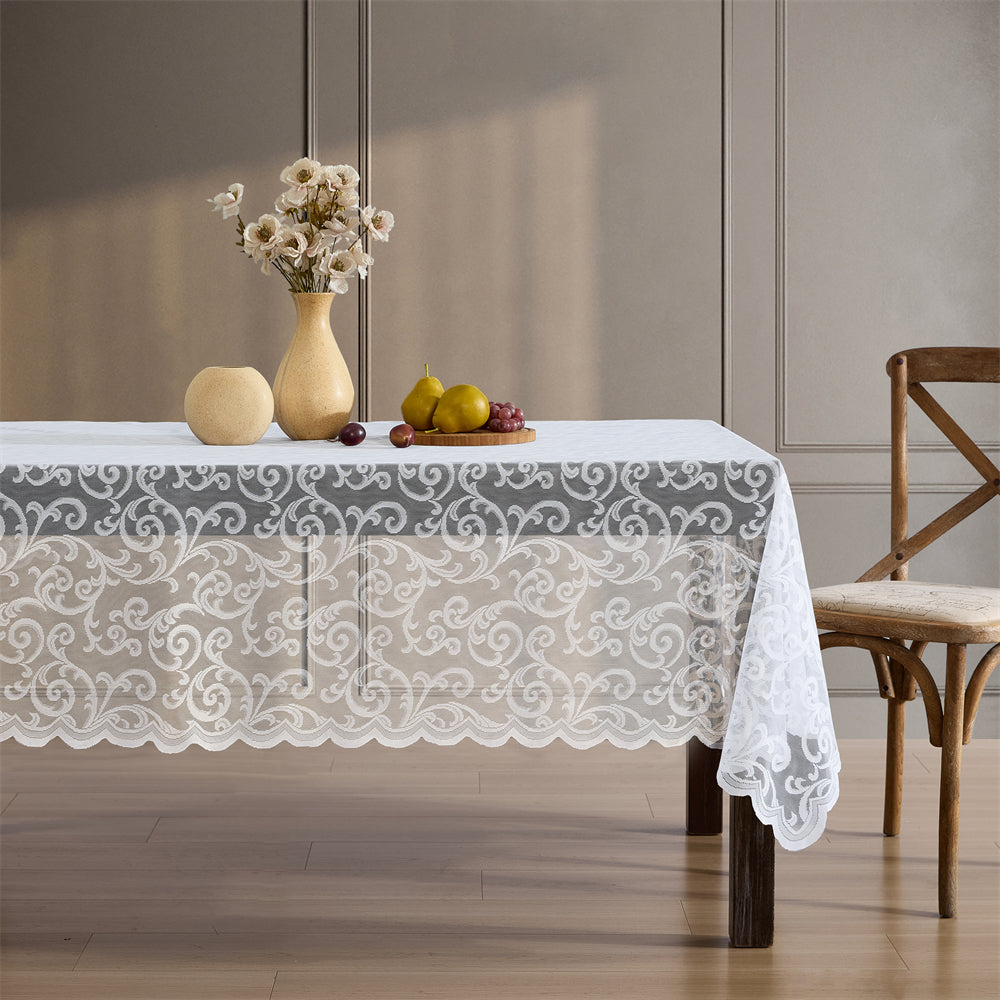 Scroll Lace Fabric Rectangle Tablecloth