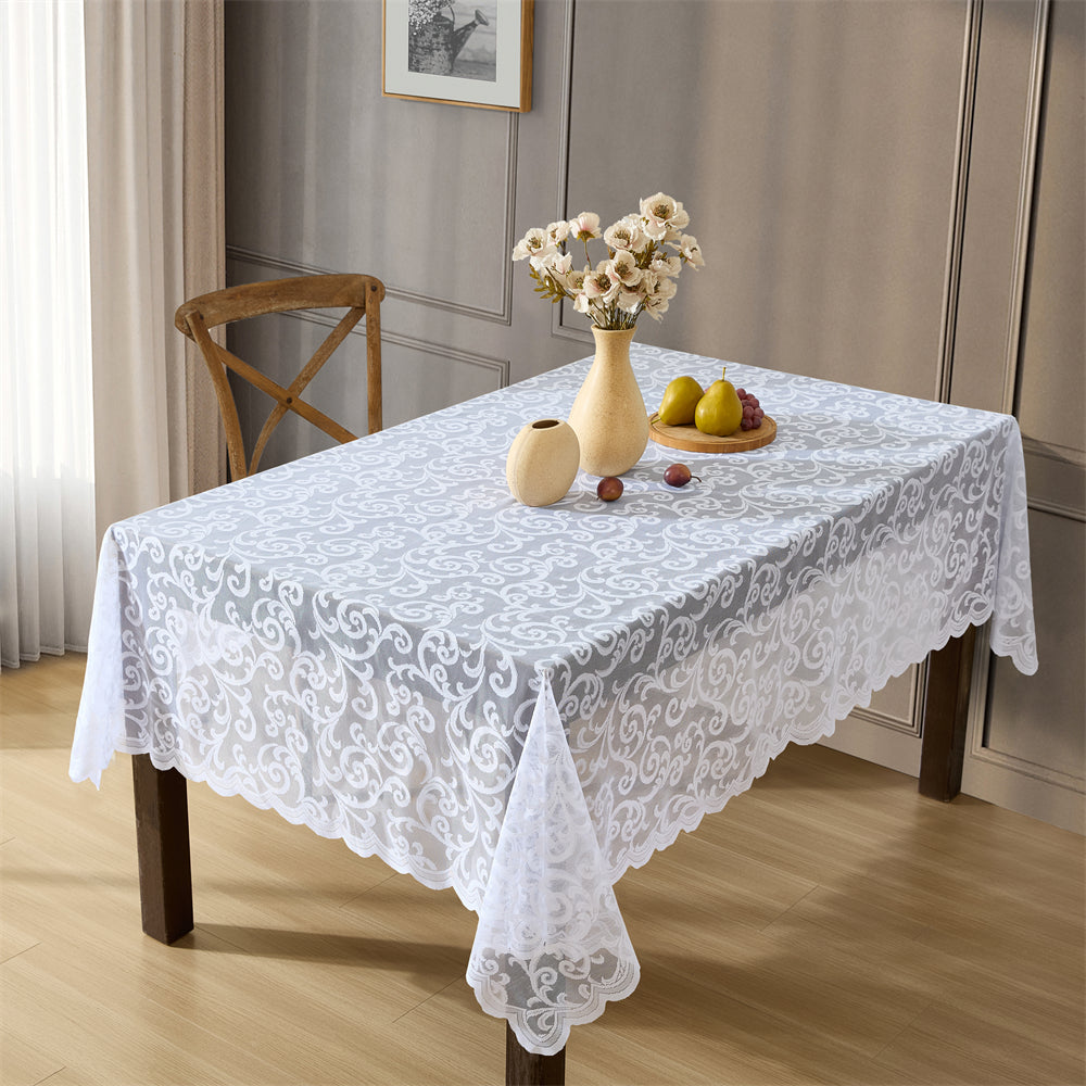 Scroll Lace Fabric Rectangle Tablecloth
