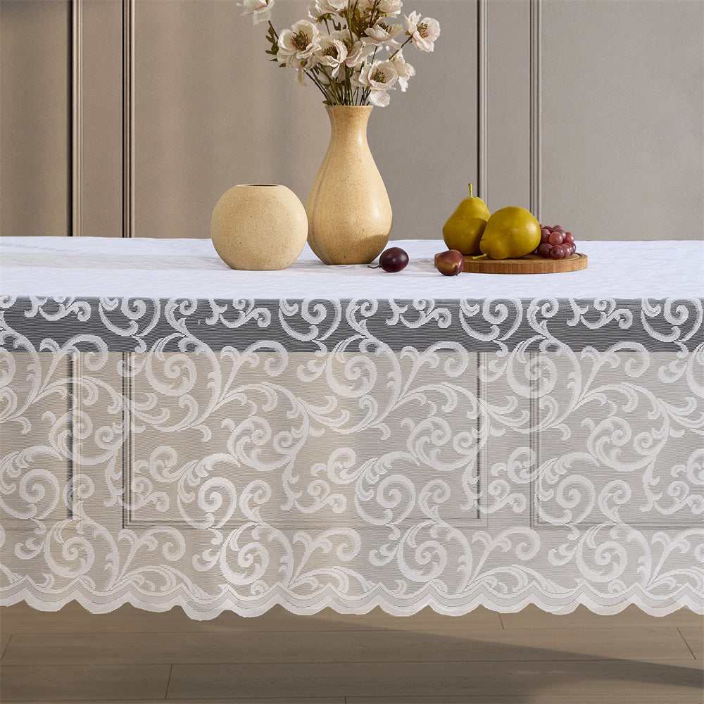 Scroll Lace Fabric Rectangle Tablecloth