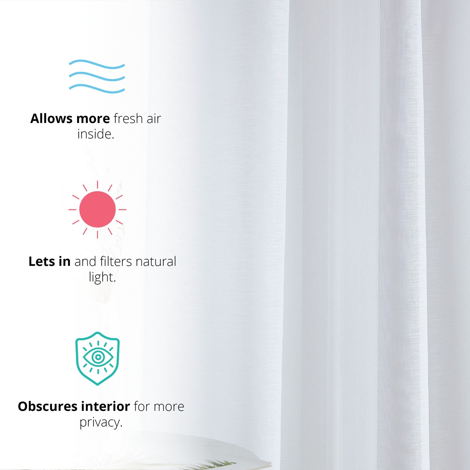 Victoria Semi-Sheer Grommet Patio Door Panel - White