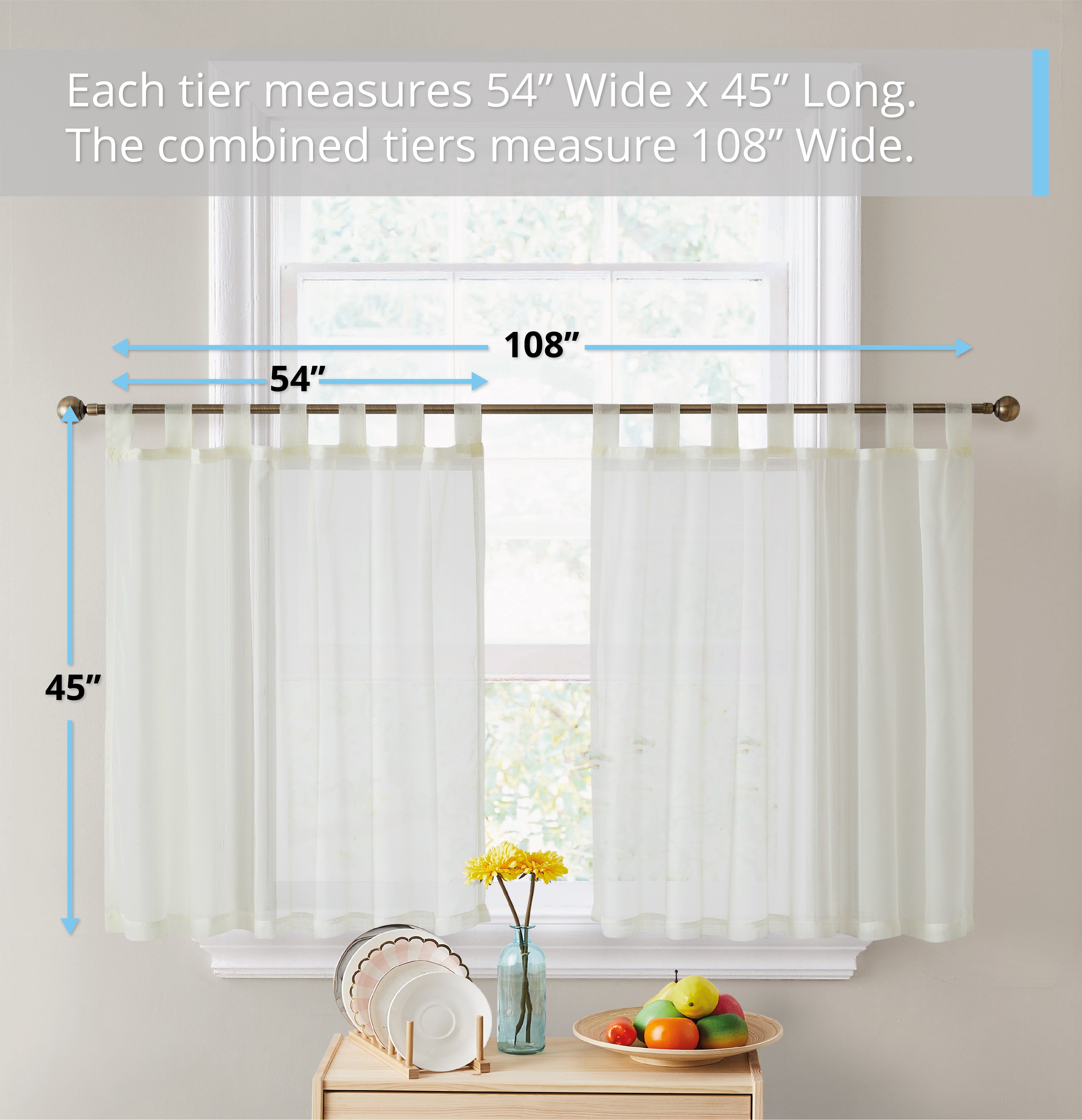 Sheer Voile Tab Top Tiers