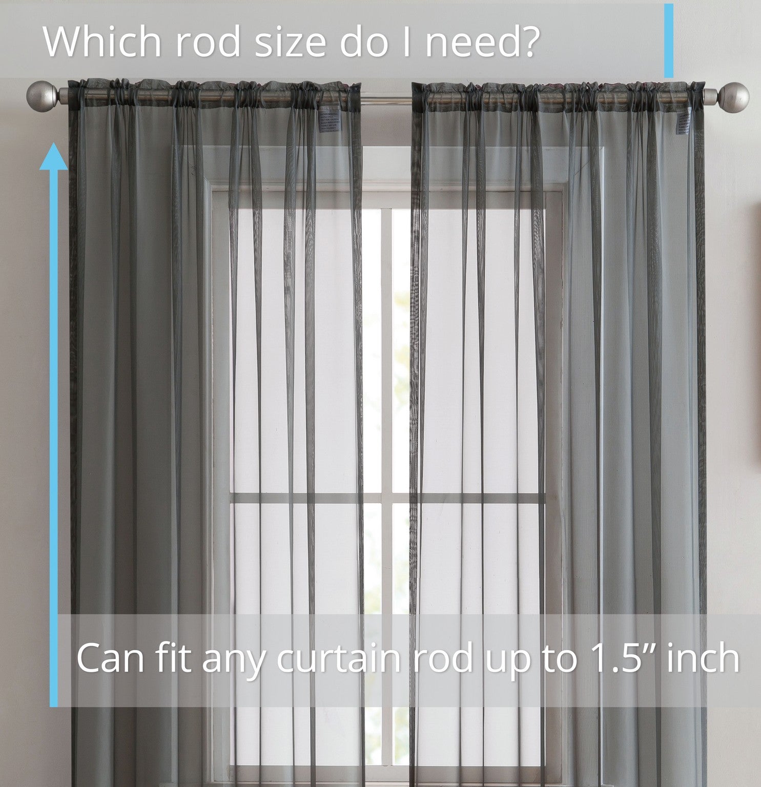 Lucento Sheer Voile Rod Pocket Curtain Panels