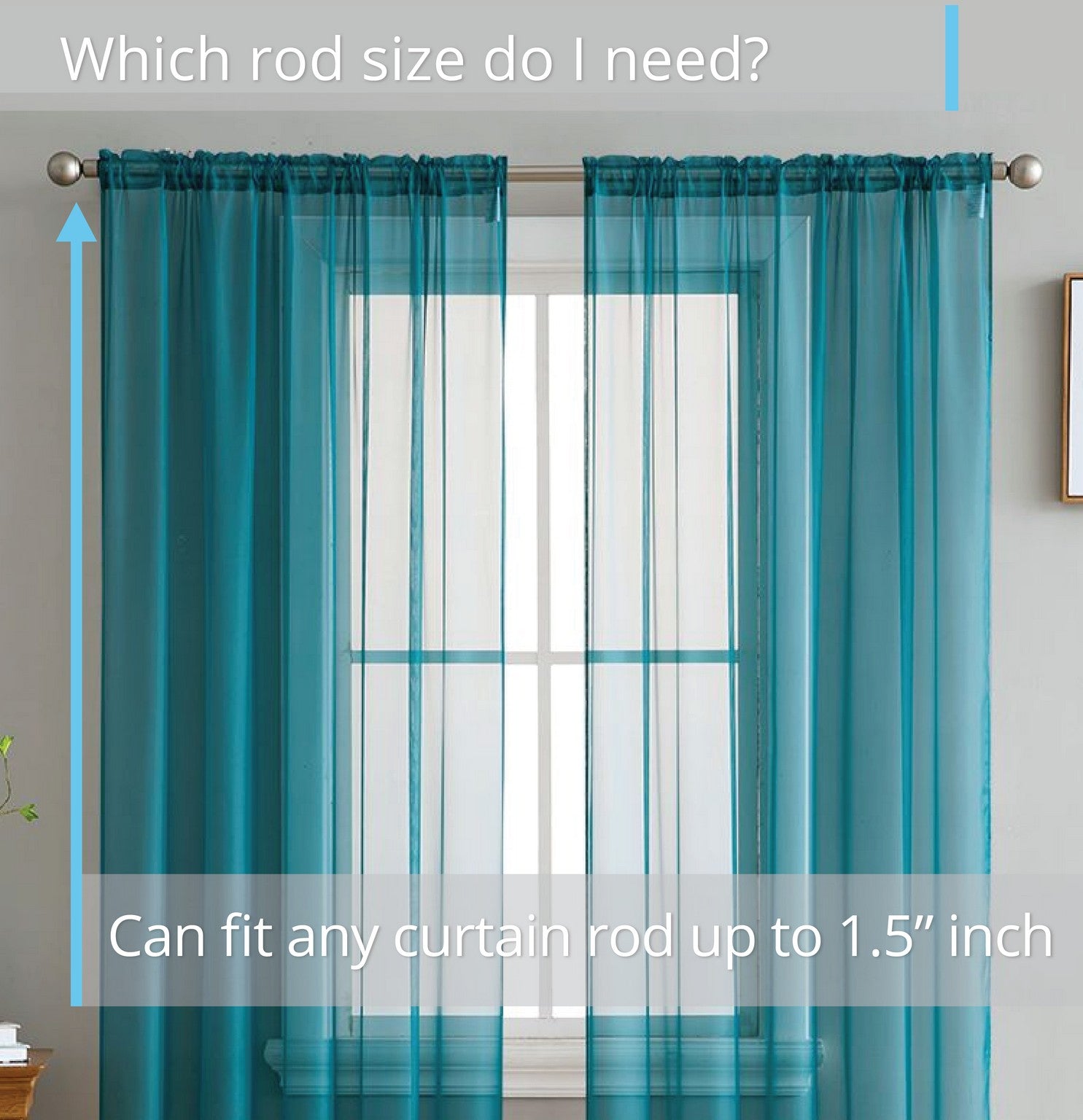 Lucento Sheer Voile Rod Pocket Curtain Panels - Set of 4