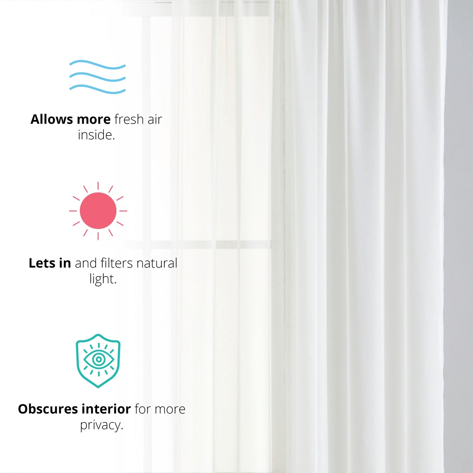 Lucento Sheer Voile Rod Pocket Curtain Panels - Set of 4