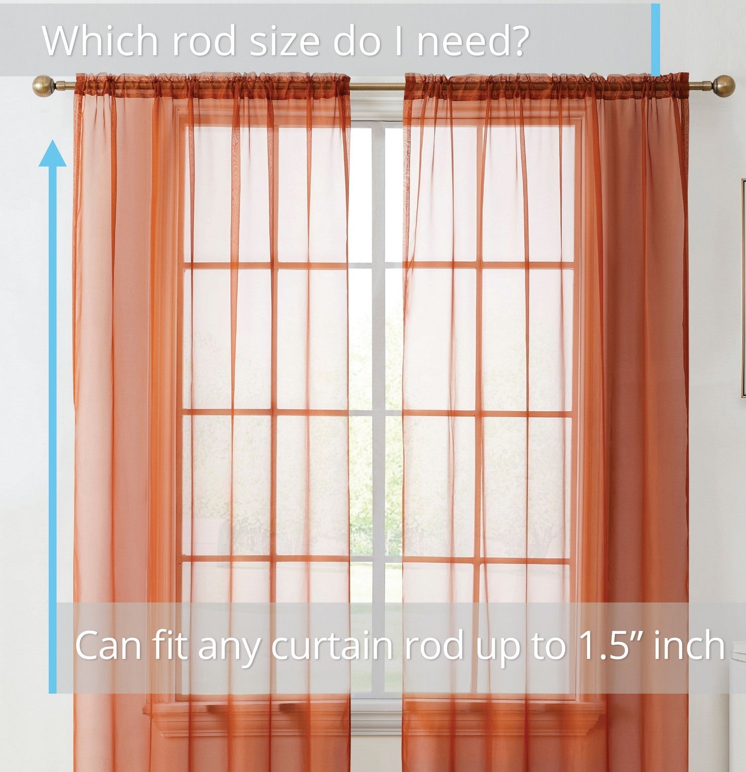 Lucento Sheer Voile Rod Pocket Curtain Panels - Set of 4