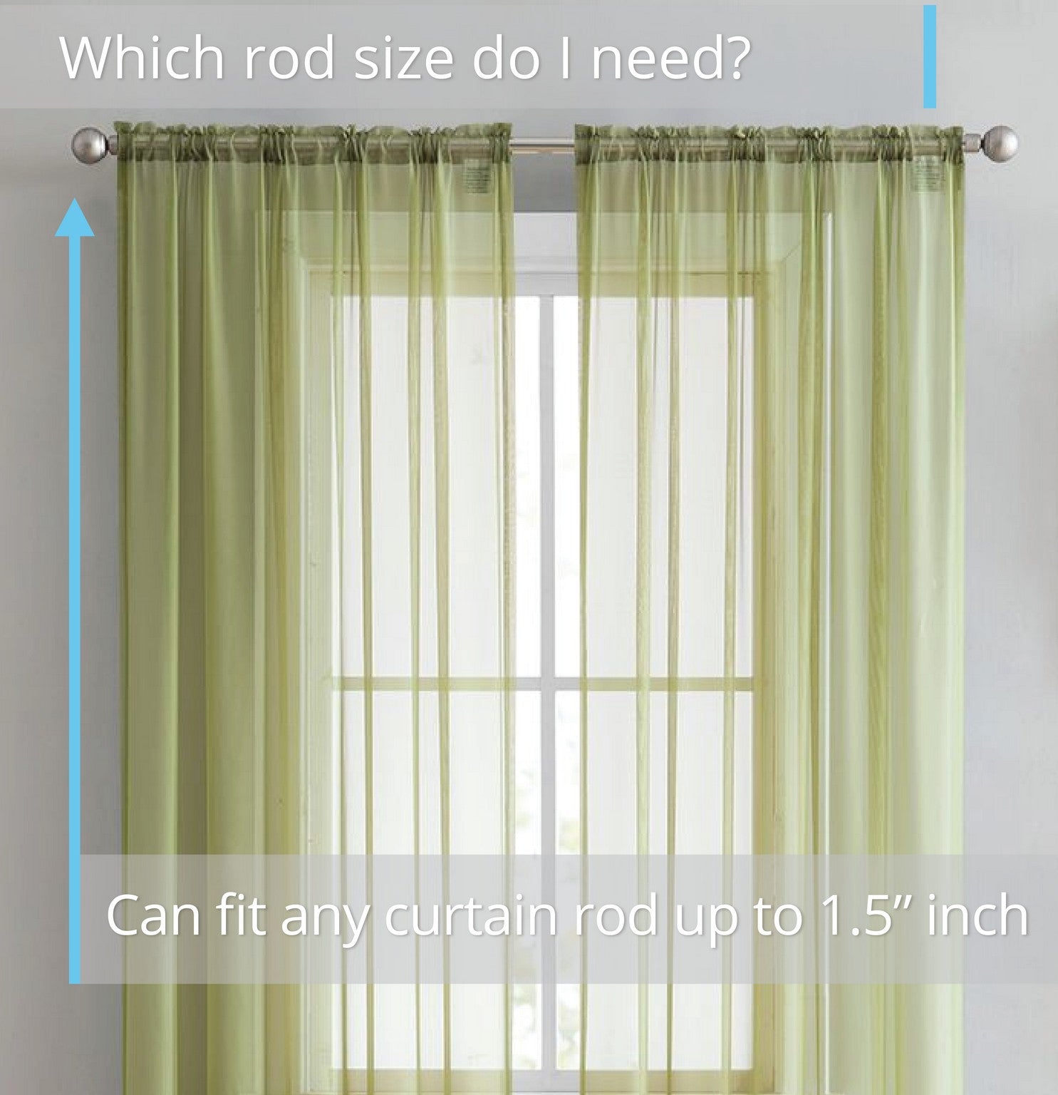 Lucento Sheer Voile Rod Pocket Curtain Panels - Set of 4