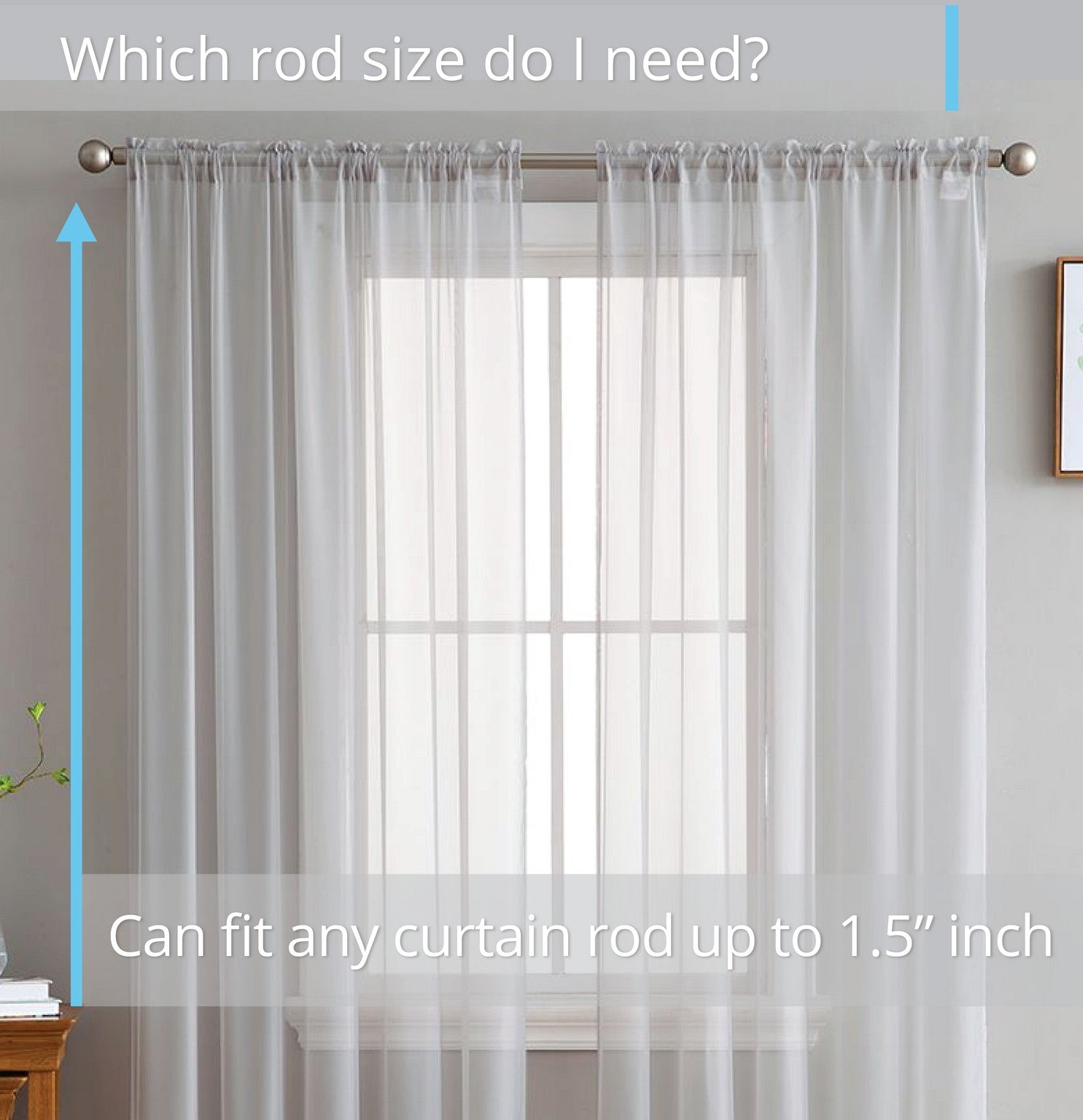 Lucento Sheer Voile Rod Pocket Curtain Panels