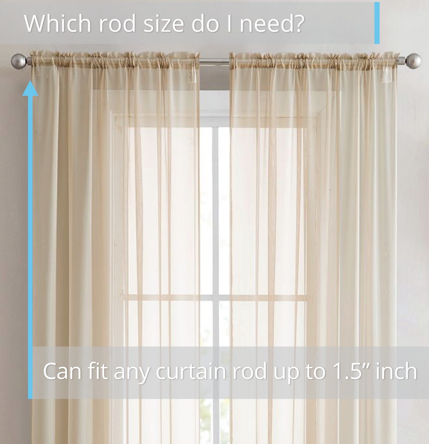 Lucento Sheer Voile Rod Pocket Curtain Panels