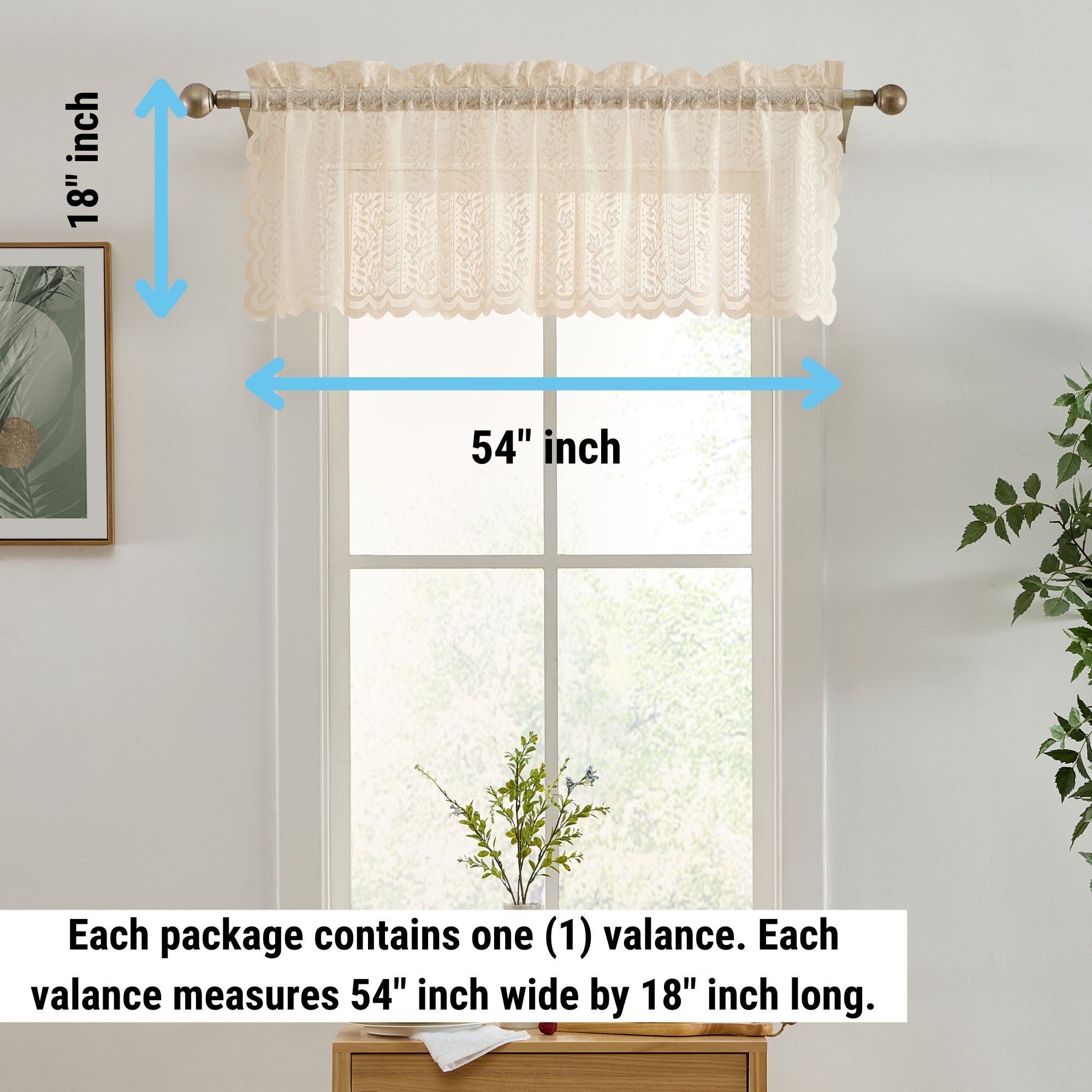 Sophia Floral Rod Pocket Valance