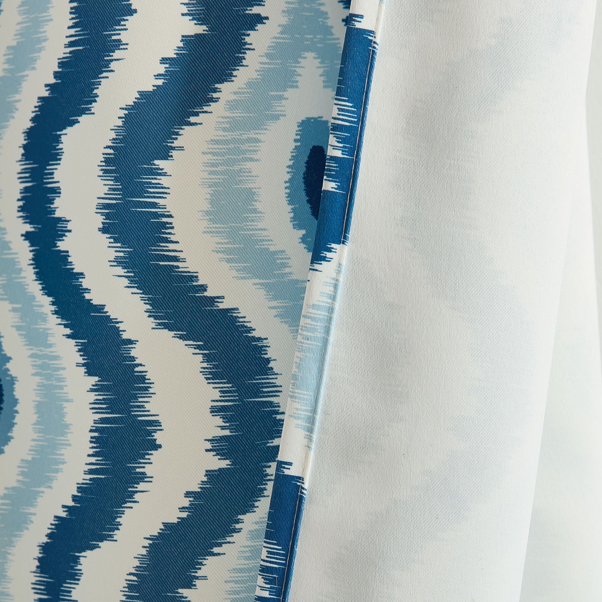 Tanner Ogee Ikatt Damask Grommet Window Curtains - Pair