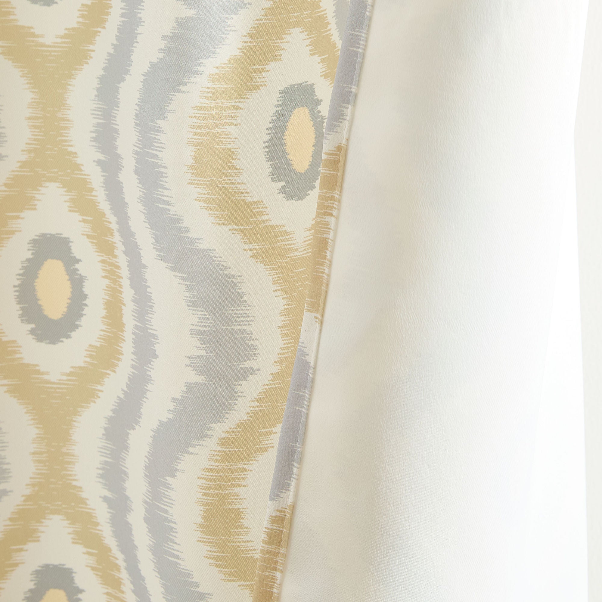 Tanner Ogee Ikatt Damask Grommet Window Curtains - Pair