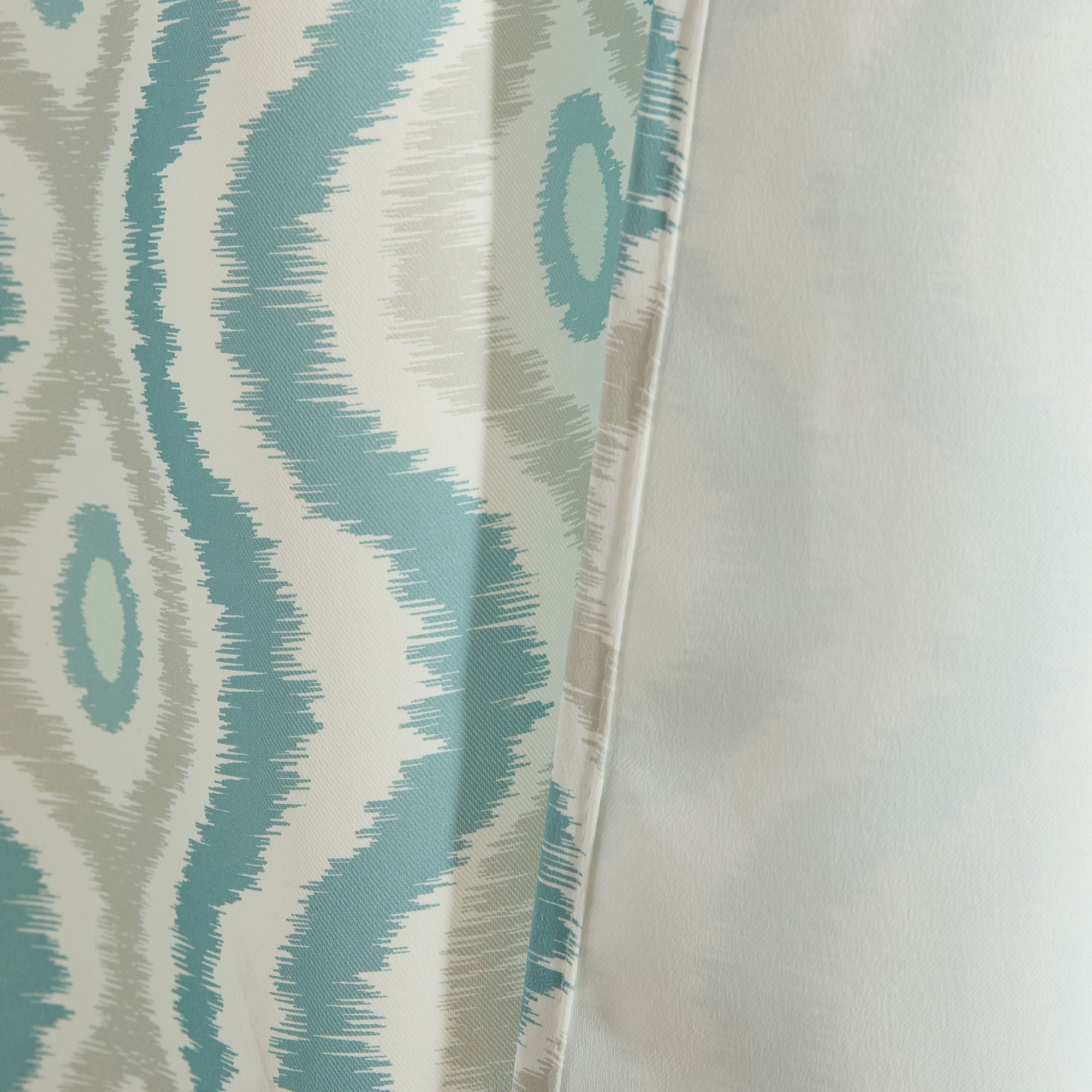 Tanner Ogee Ikatt Damask Grommet Window Curtains - Pair