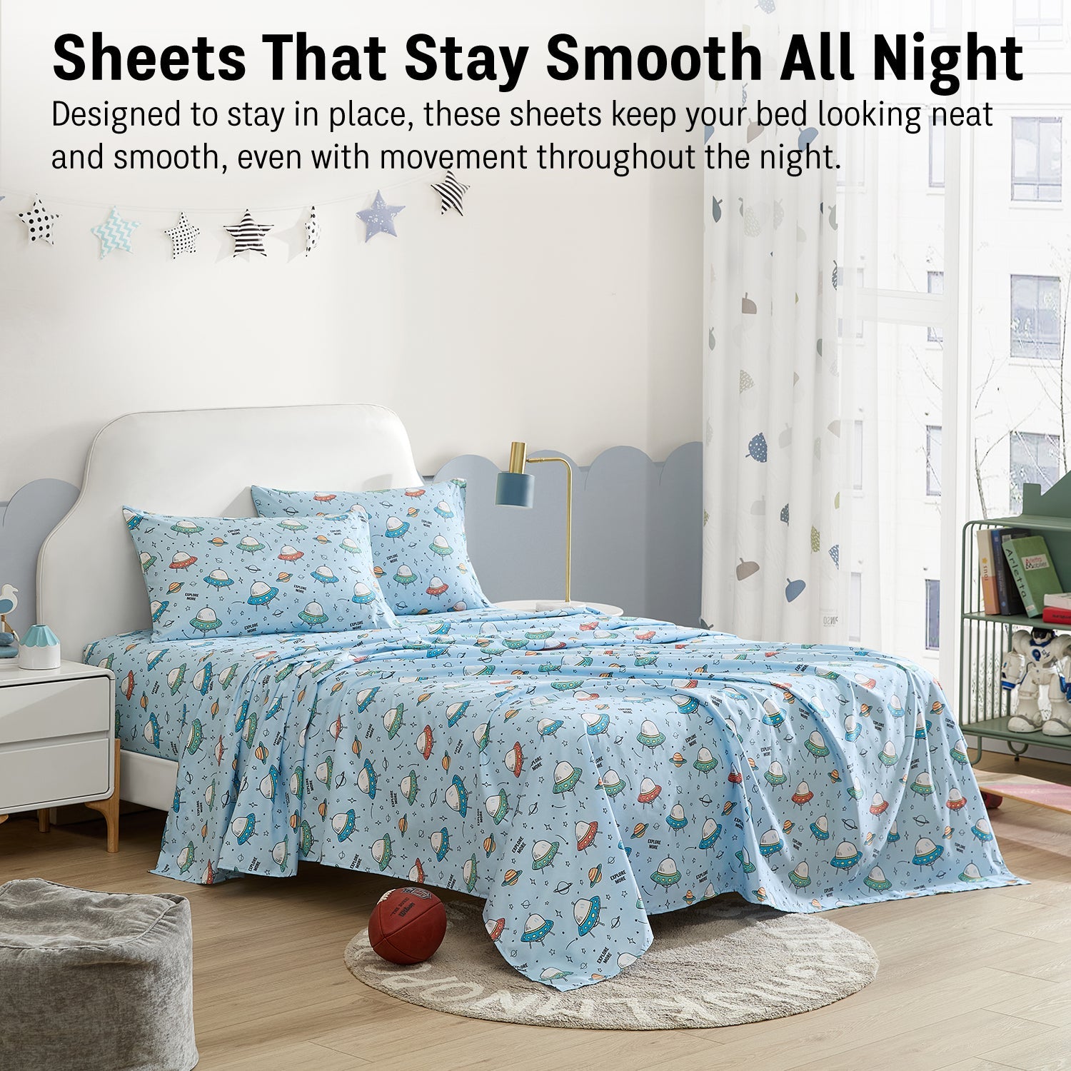 Astronaut Space Man UFO Kids Boys Bed Sheets