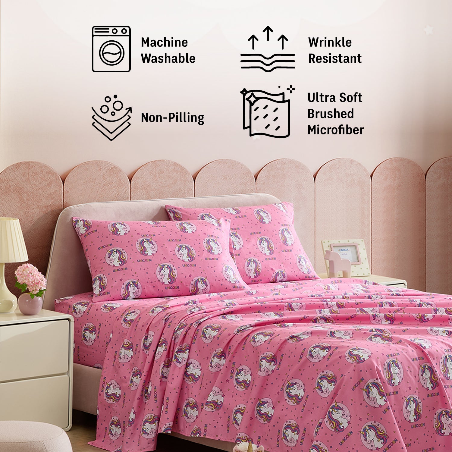 Unicorn Girls Kids Bed Sheets