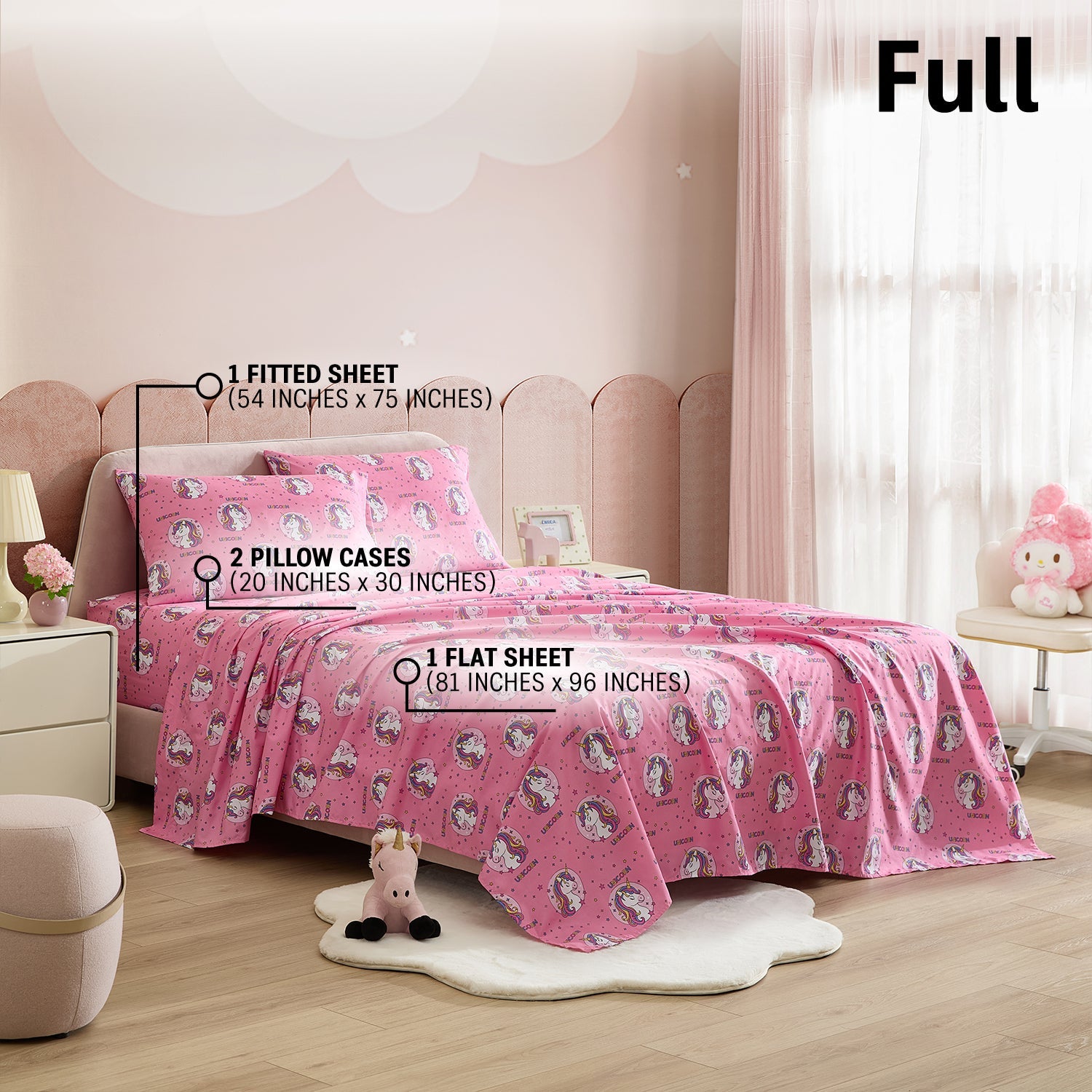 Unicorn Girls Kids Bed Sheets