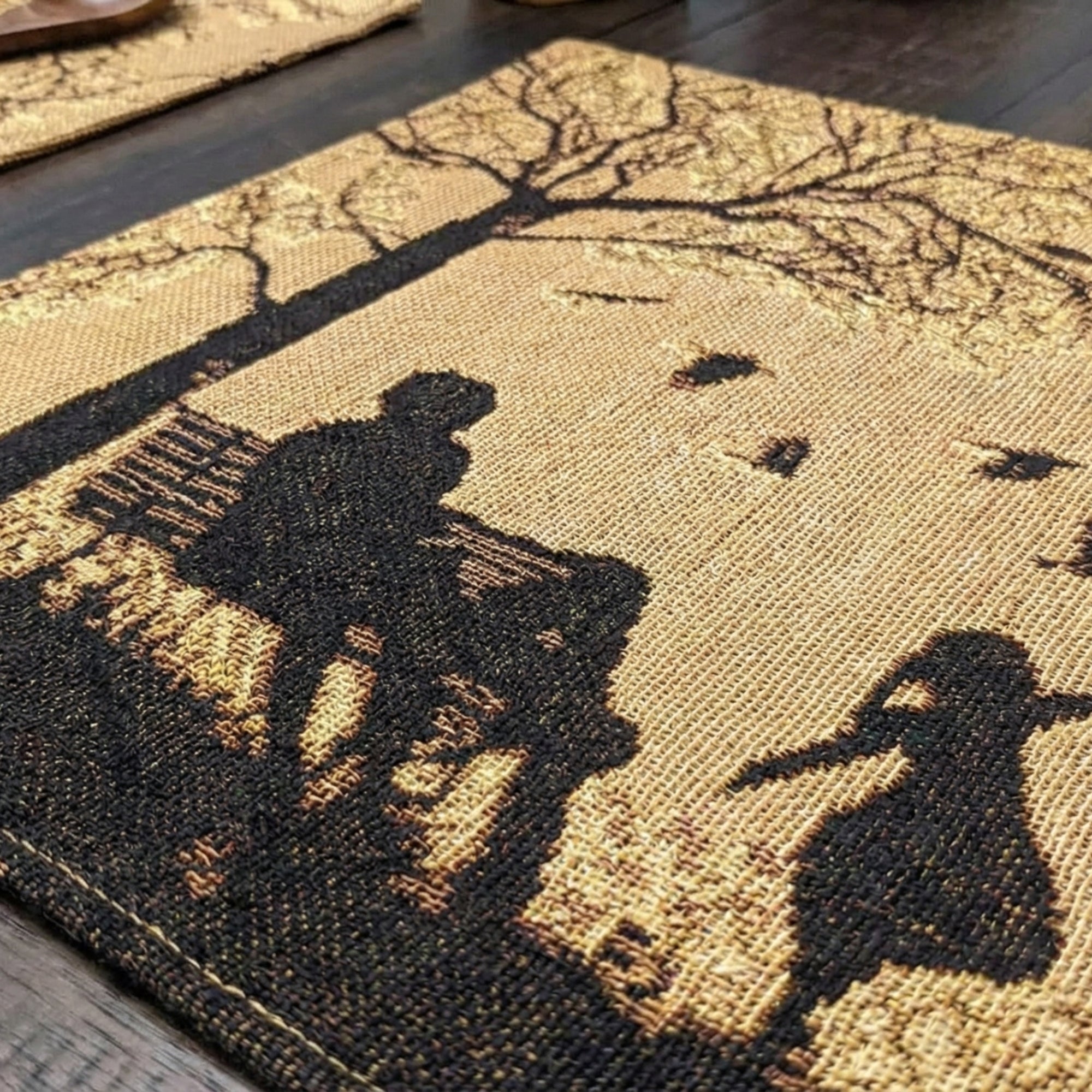 Set of 4 Pieces Autumn Birds Blessing Tapestry Dining Placemats 13" x 19" (Thanksgiving)