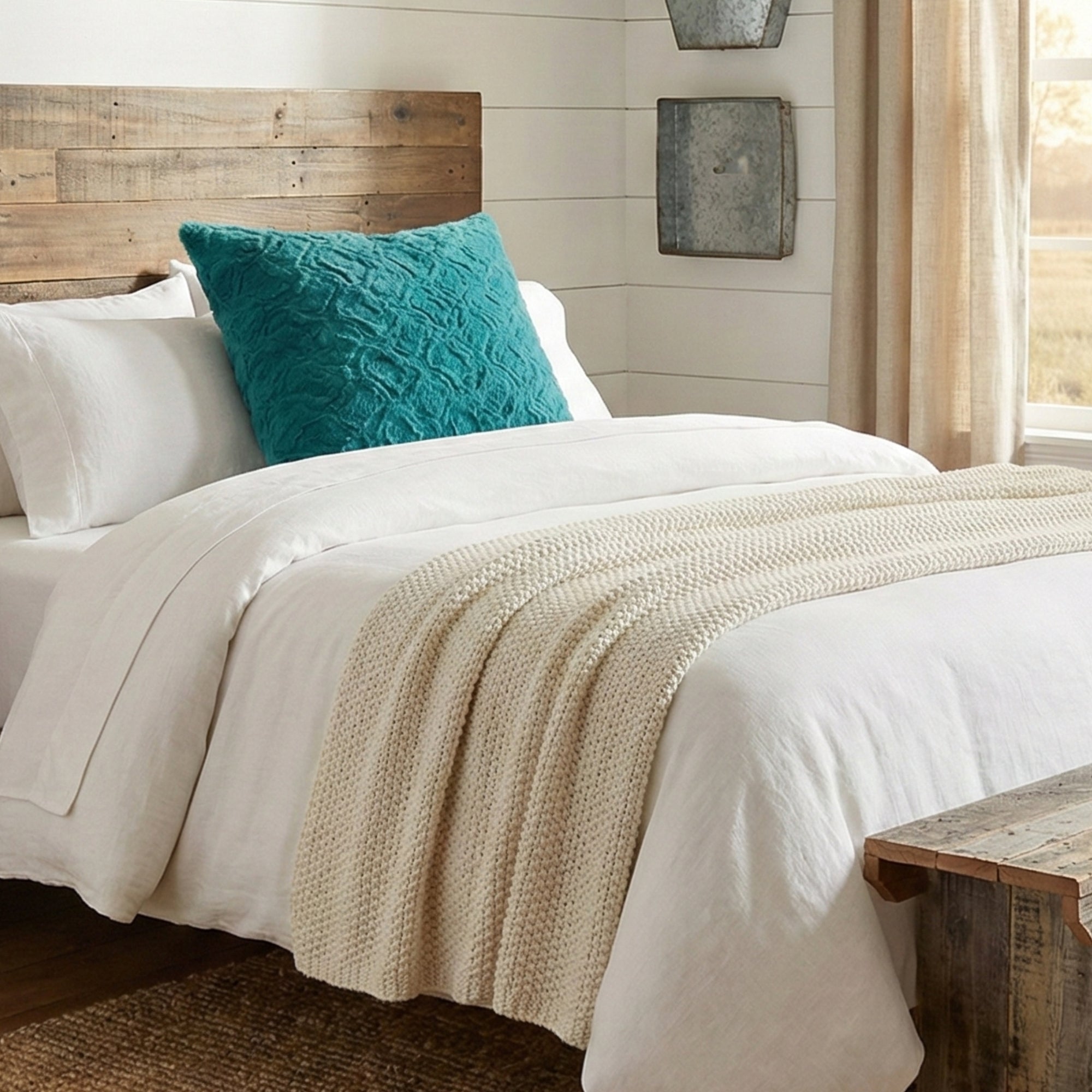 Jewel Tones Emerald Green Blue Luxury Faux Fur Throw Pillow Cover (171805)