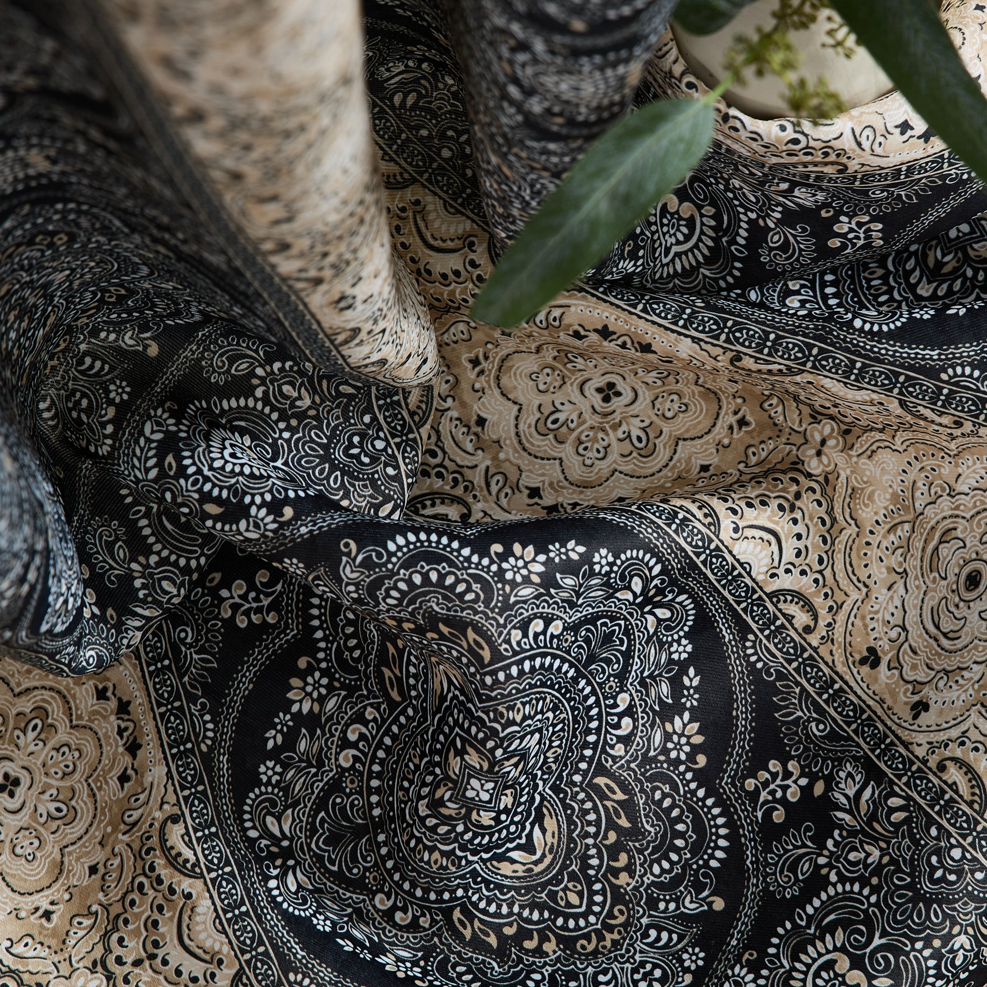 William Boho Damask Striped Curtains - Set of 2