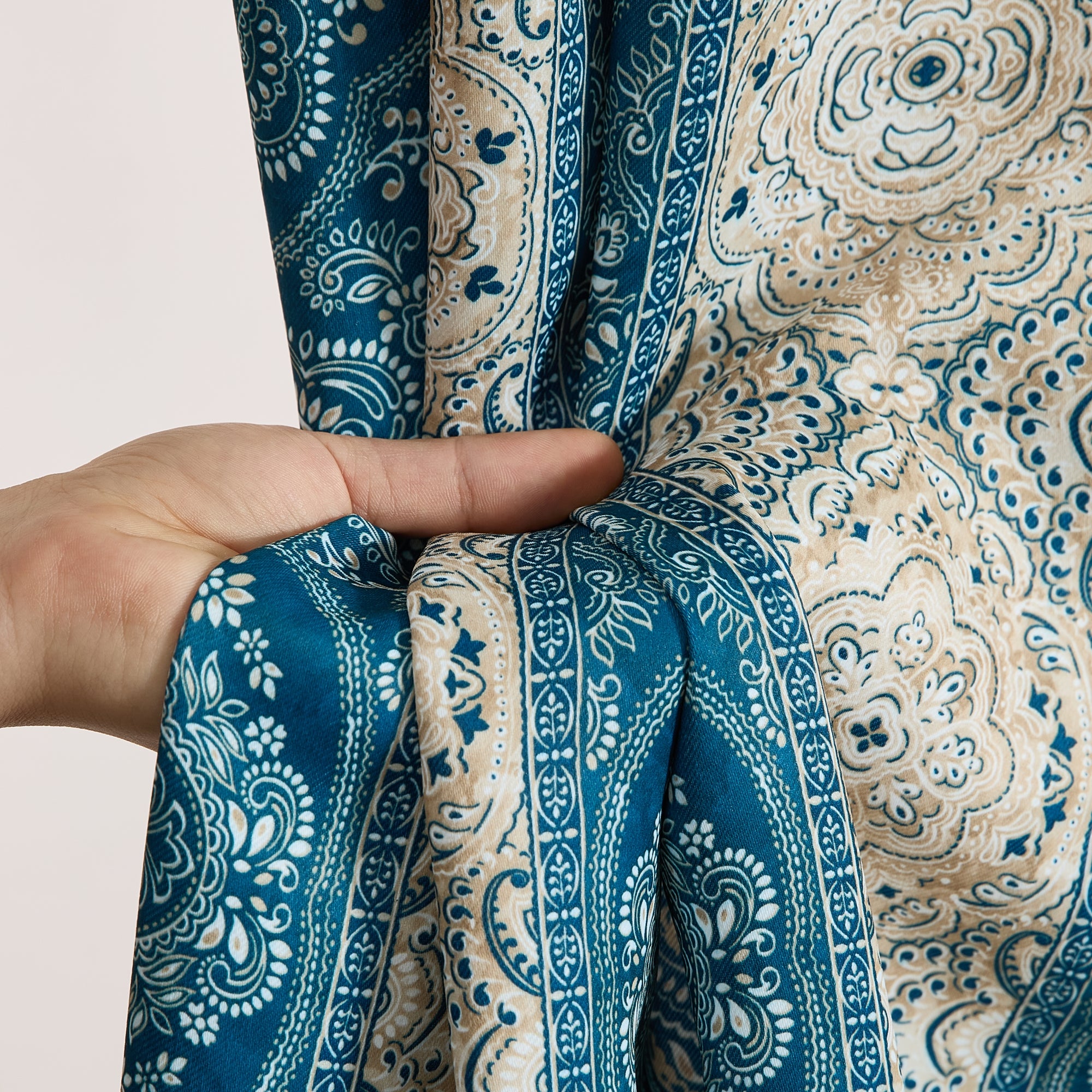 William Boho Damask Striped Curtains - Set of 2