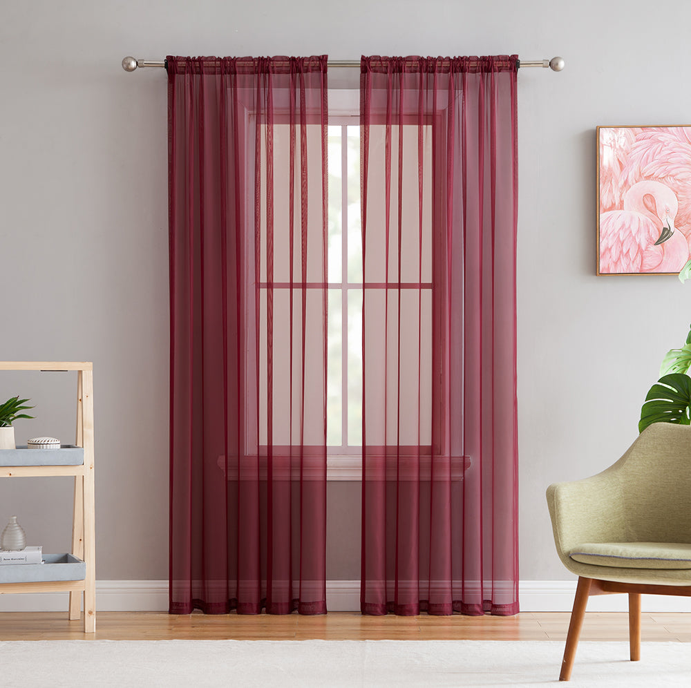 Lucento Sheer Voile Rod Pocket Curtain Panels