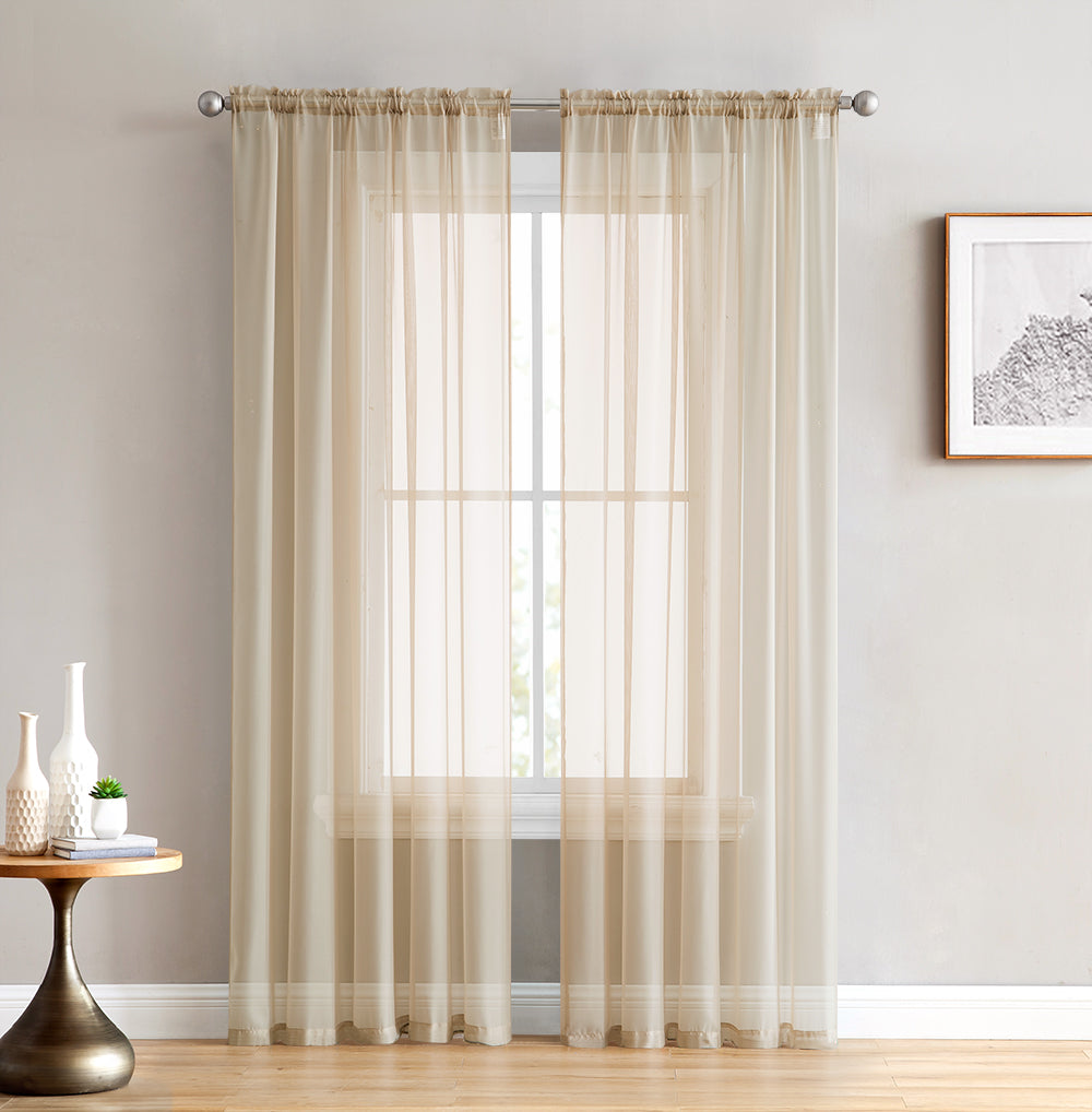 Lucento Sheer Voile Rod Pocket Curtain Panels