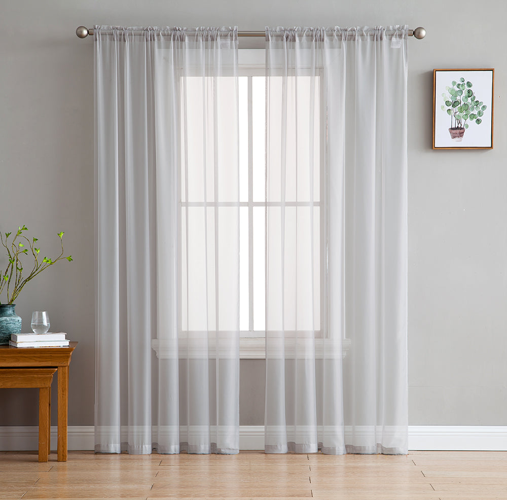 Lucento Sheer Voile Rod Pocket Curtain Panels