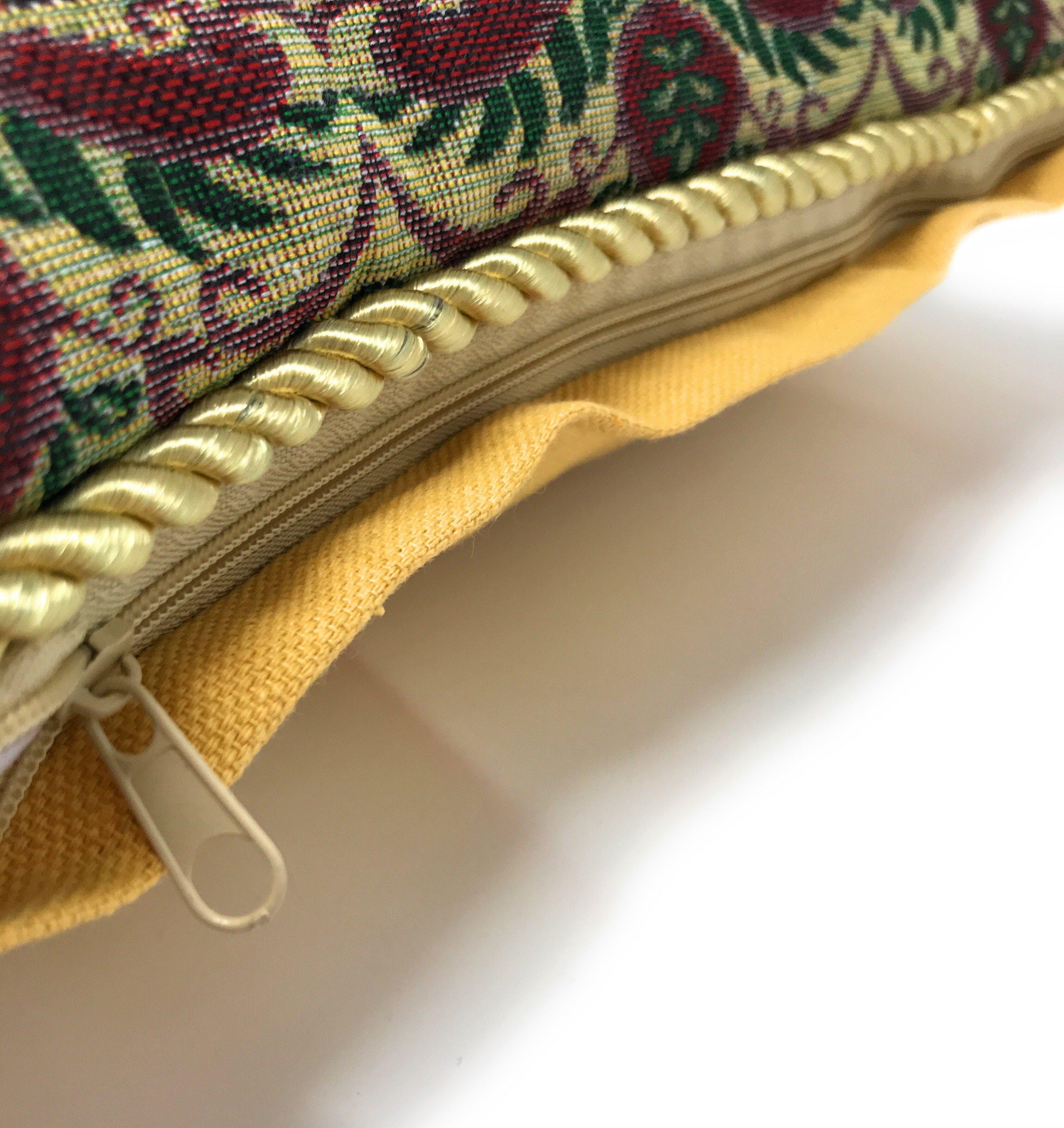 Set of 2-Pieces Parade Fruit & Roses Garden Tapestry Throw Pillow Covers w/ Inserts - 18" x 18"