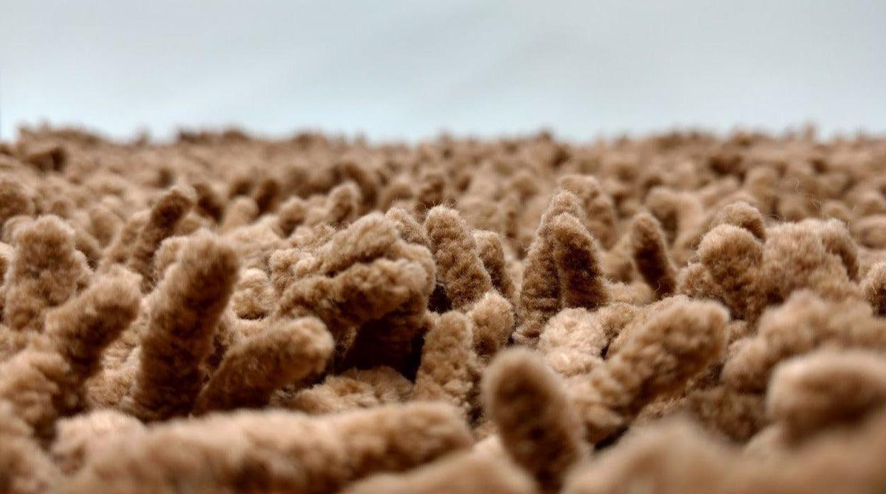 Coffee Brown Shaggy Soft Chenille Noodle Carpet Rug Bath Mat
