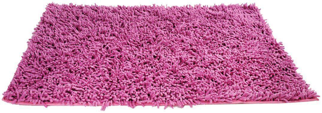 Fuchsia Magenta Pink Shaggy Soft Chenille Noodle Carpet Rug Bath Mat