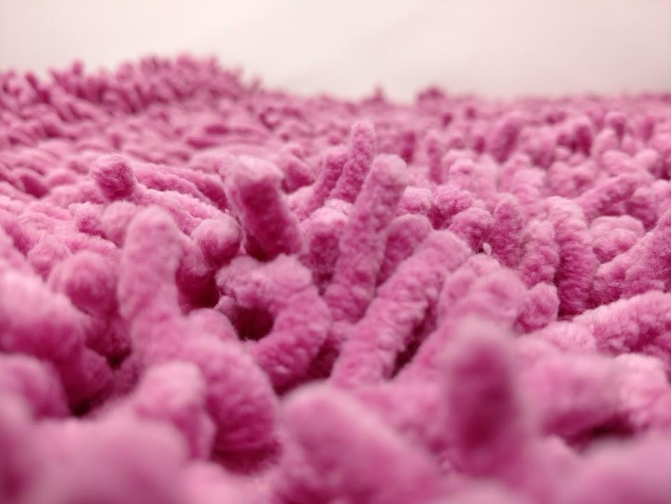 Fuchsia Magenta Pink Shaggy Soft Chenille Noodle Carpet Rug Bath Mat