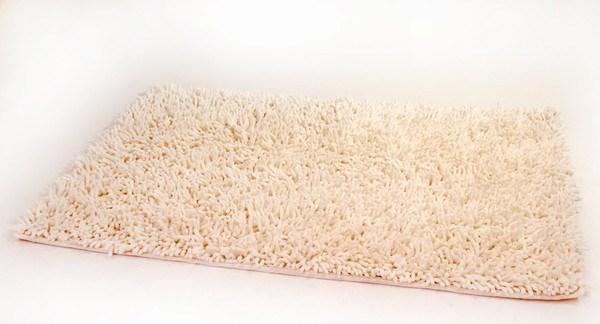 Vanilla Ivory White Shaggy Soft Chenille Noodle Carpet Rug Bath Mat