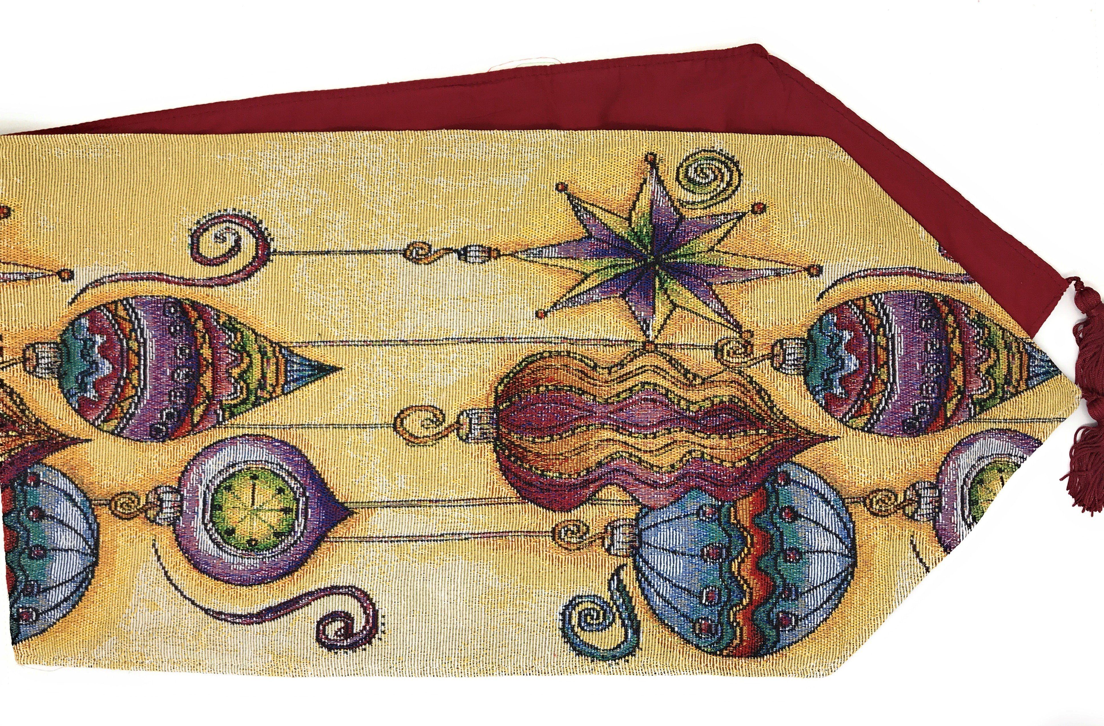 Bohemian Ornaments Colorful Holiday Lanterns Tapestry Dining Table Runner (14916)