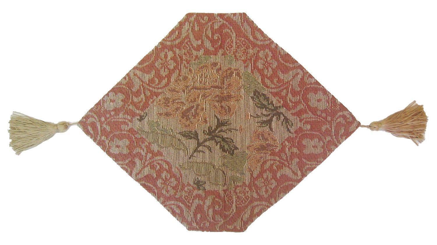 Floral Nature Garden Beige Orange Spices Tapestry Table Runner (10072)