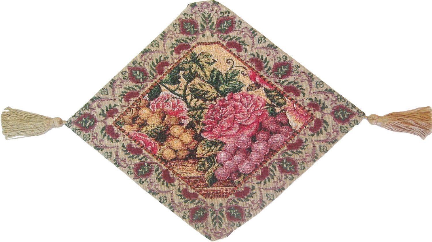 Romantic Parade of Fruit & Roses Floral Tapestry Table Runner (14426)