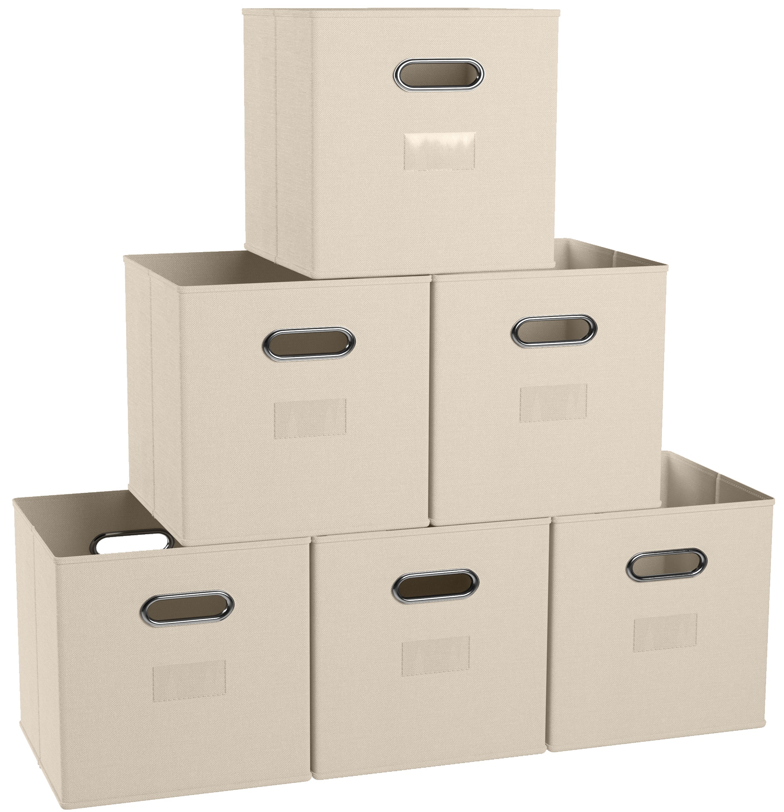 Storage Cube Bin w/ Window (6 Pack)