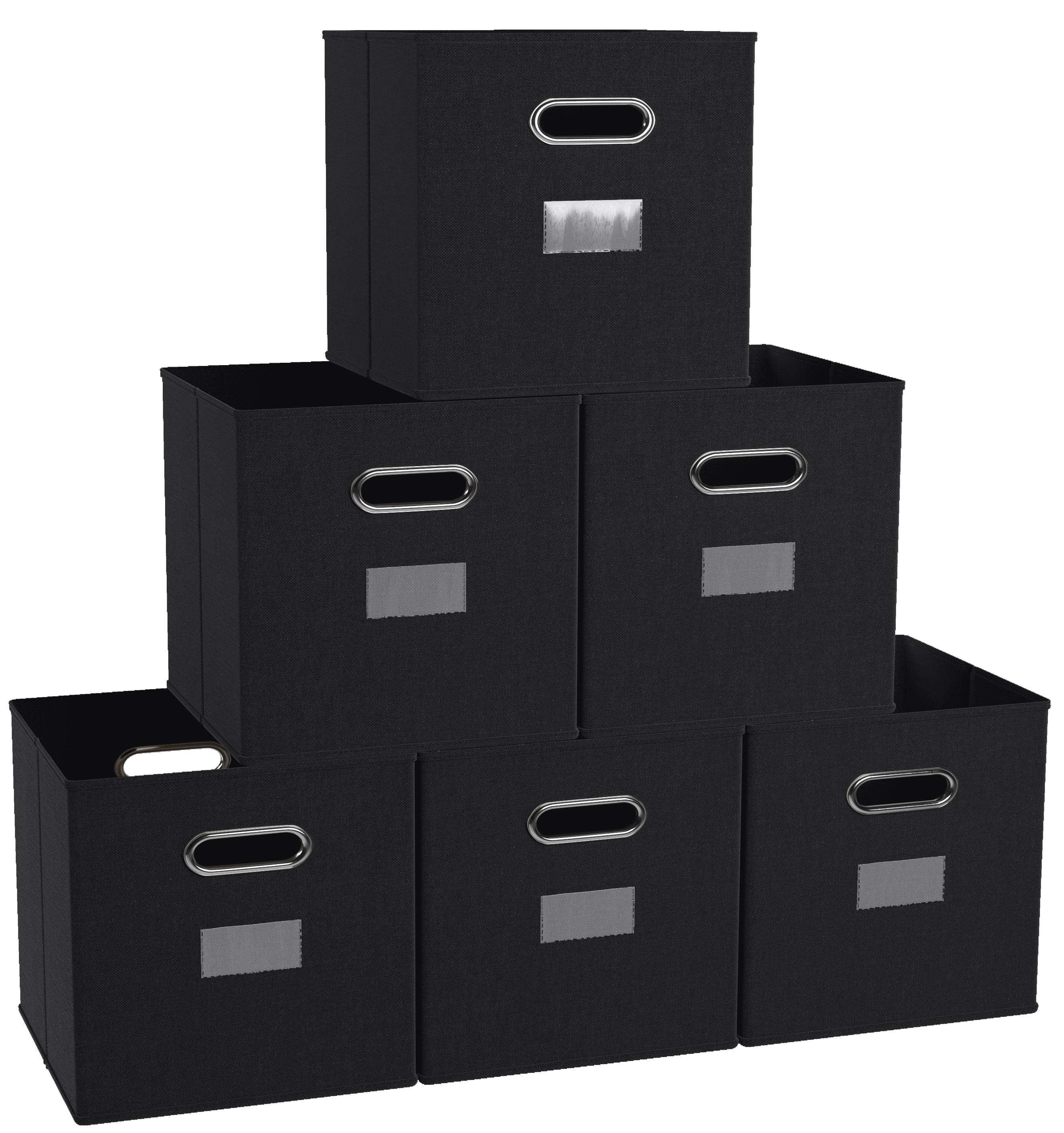 Storage Cube Bin w/ Window (6 Pack)