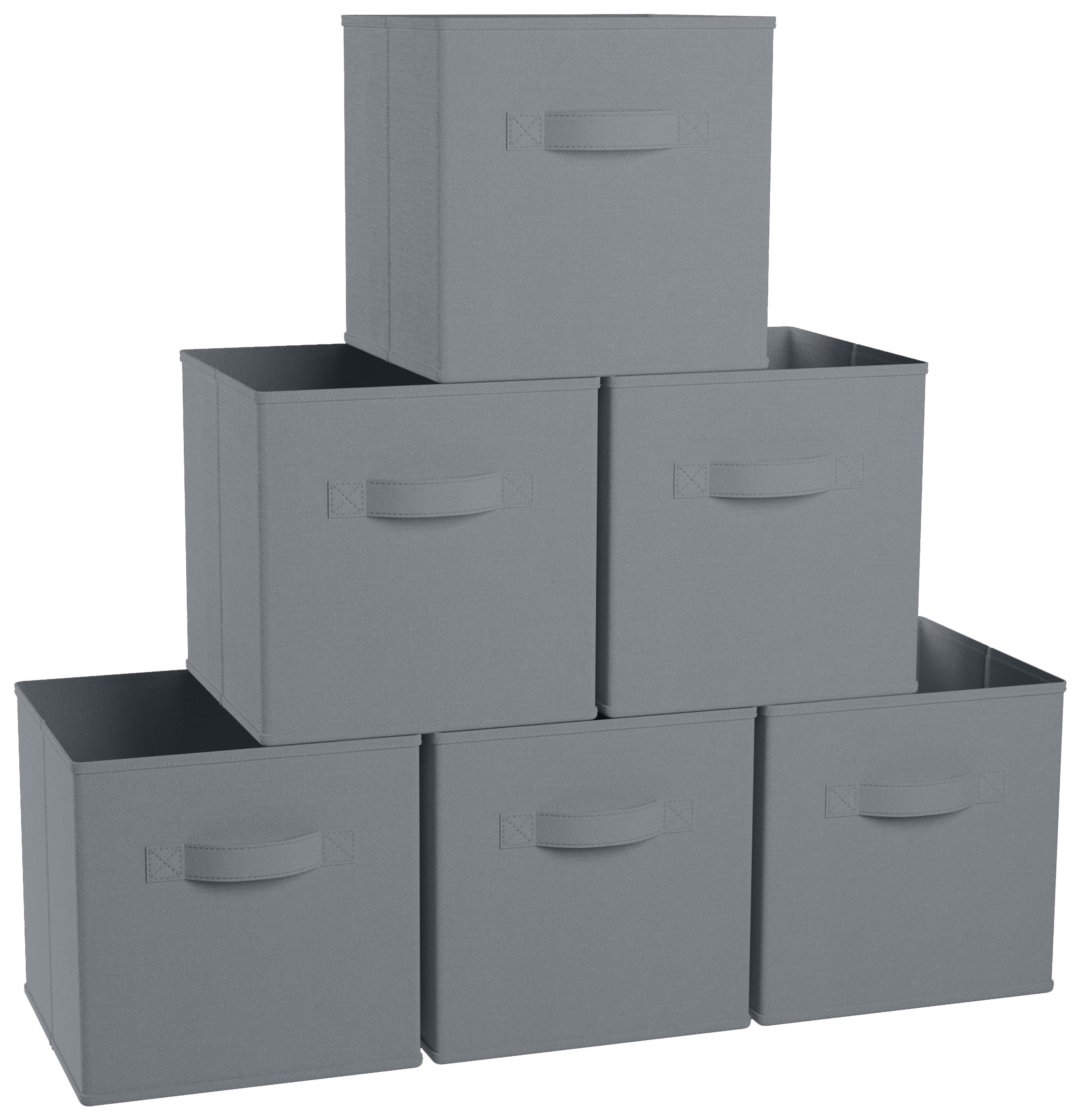 Storage Cube Bin w/ Dual Handles (6 Pack)