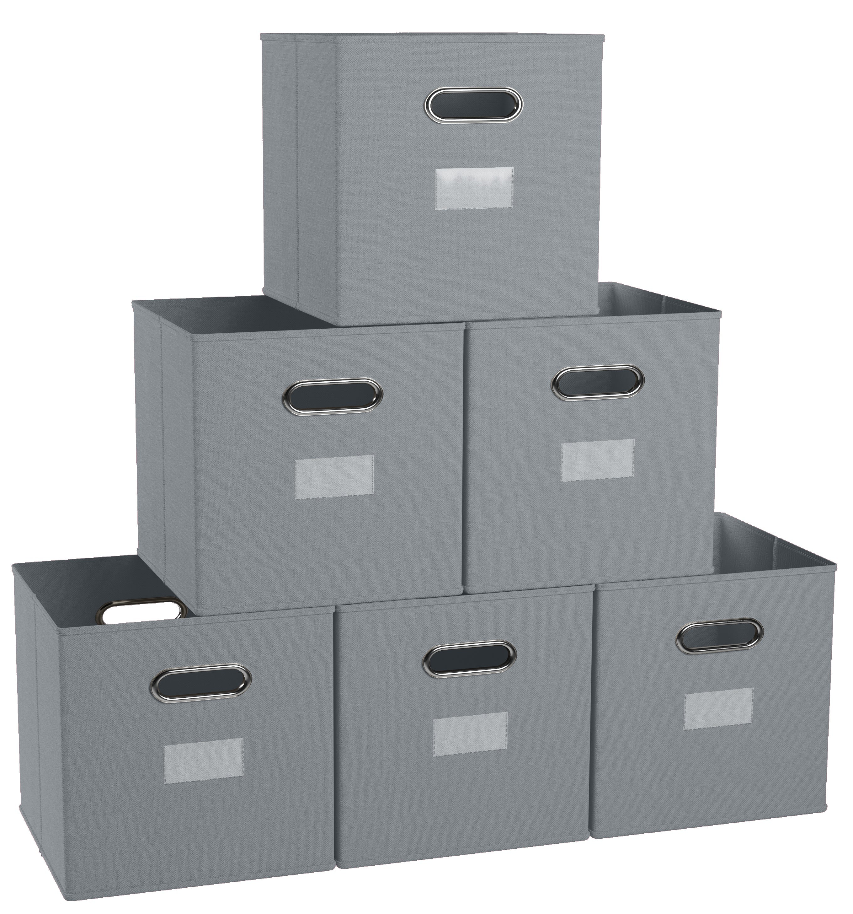 Storage Cube Bin w/ Window (6 Pack)