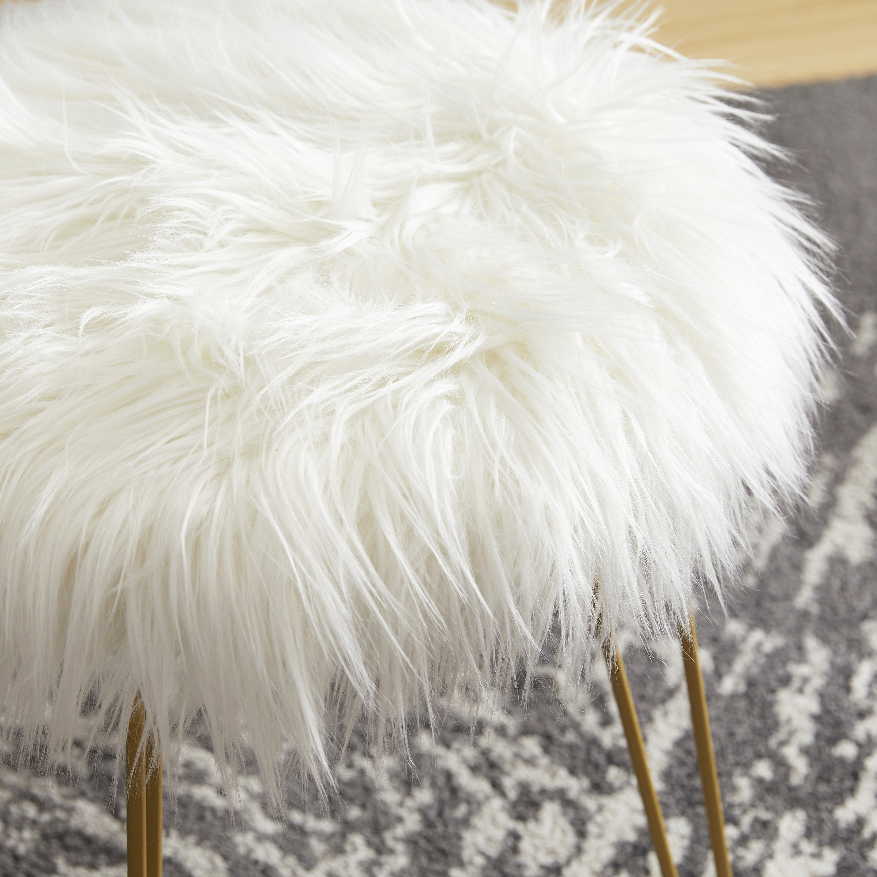 Faux Fur Ottoman