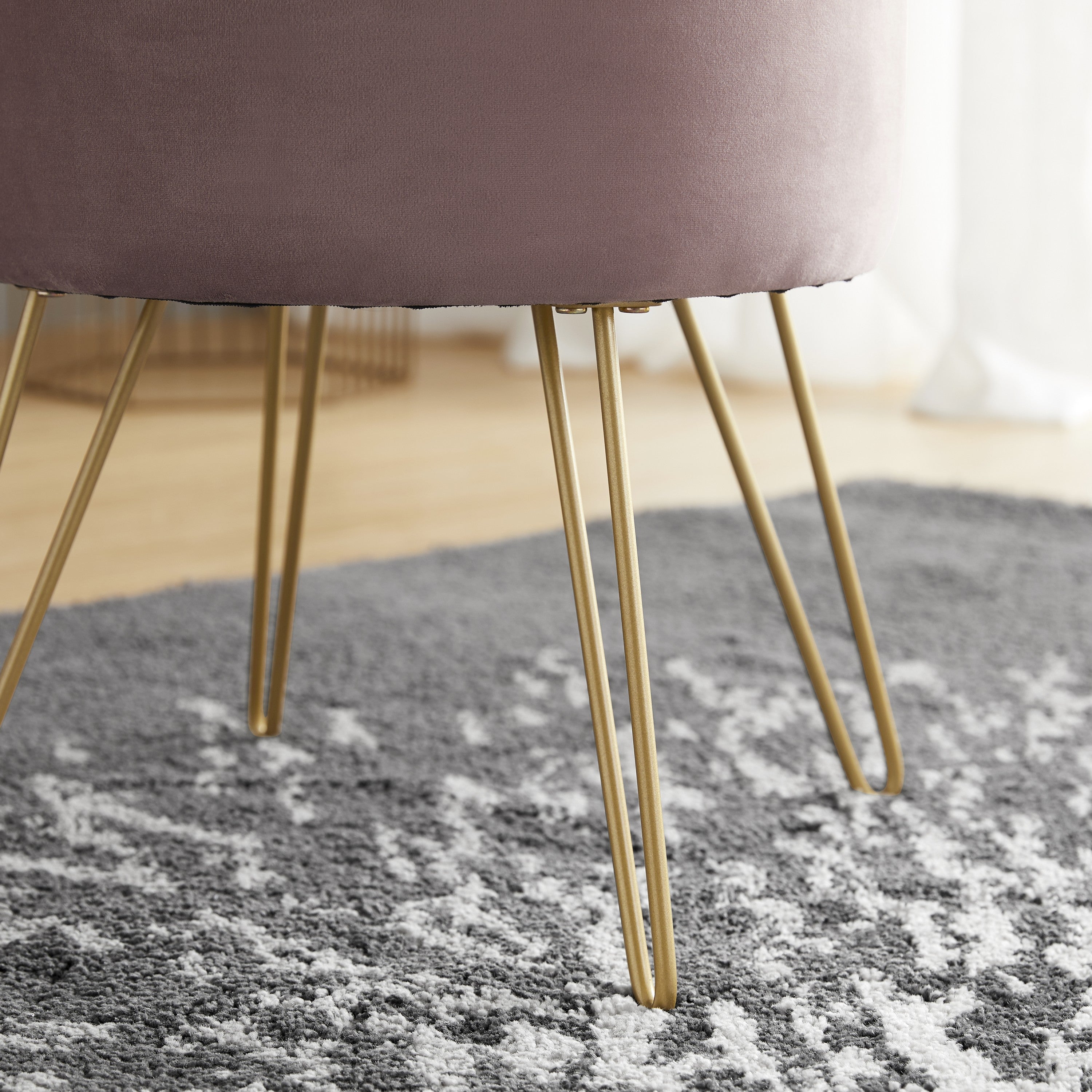 Round Velvet Storage Ottoman