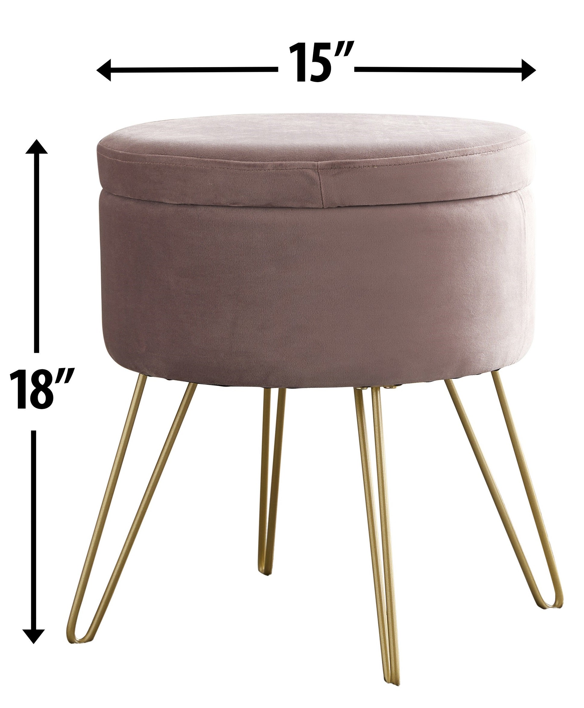 Round Velvet Storage Ottoman