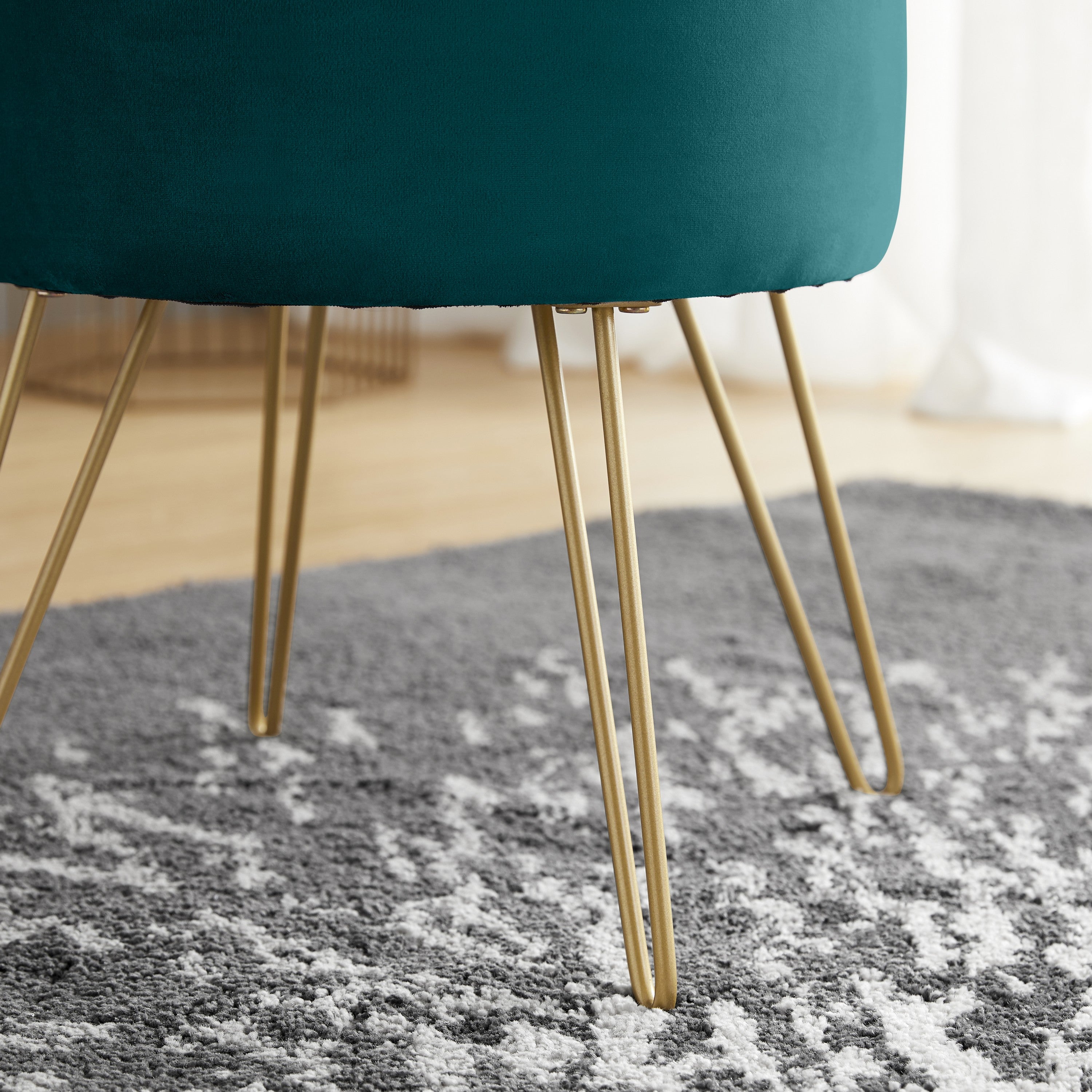 Round Velvet Storage Ottoman