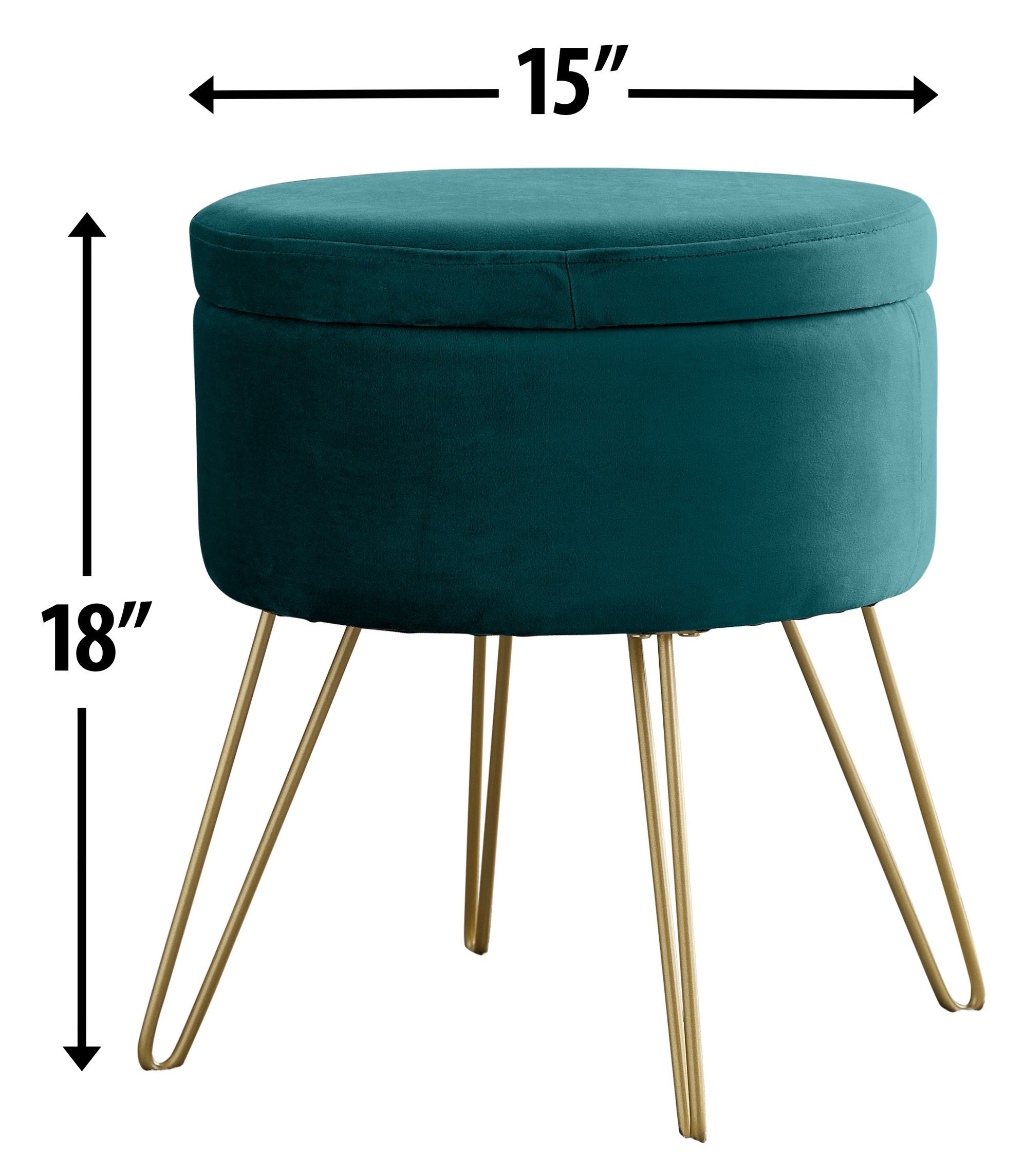 Round Velvet Storage Ottoman