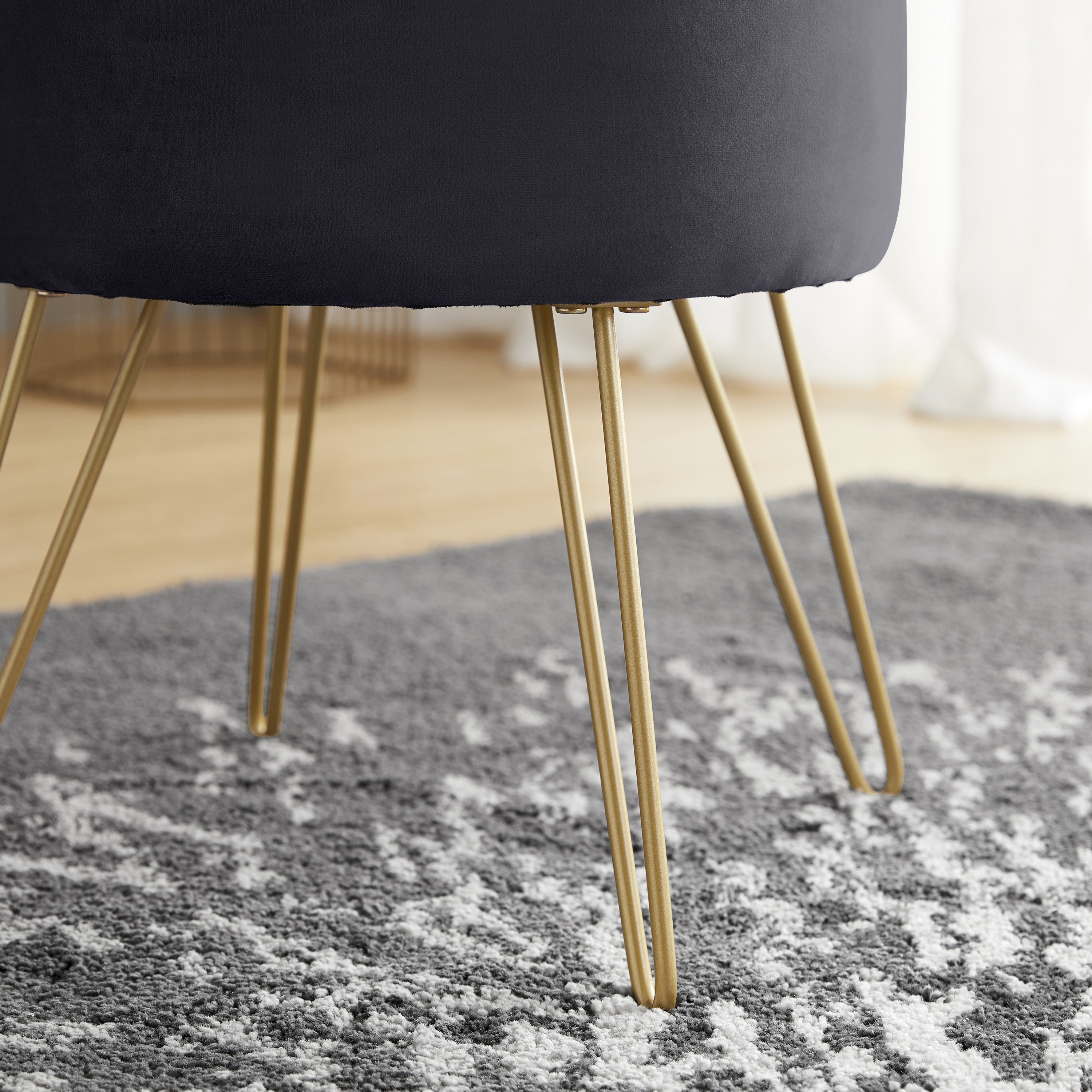 Round Velvet Storage Ottoman