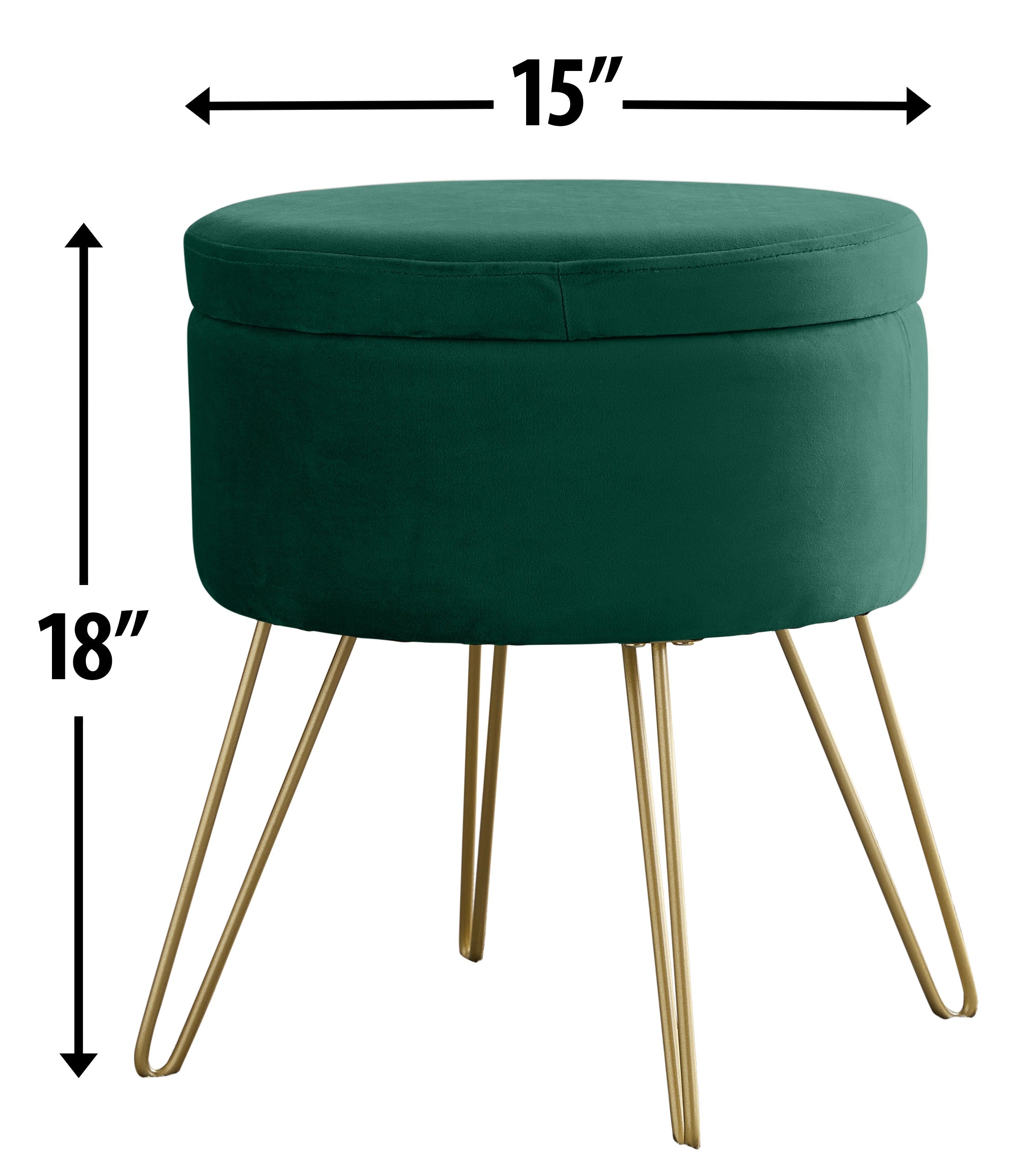Round Velvet Storage Ottoman