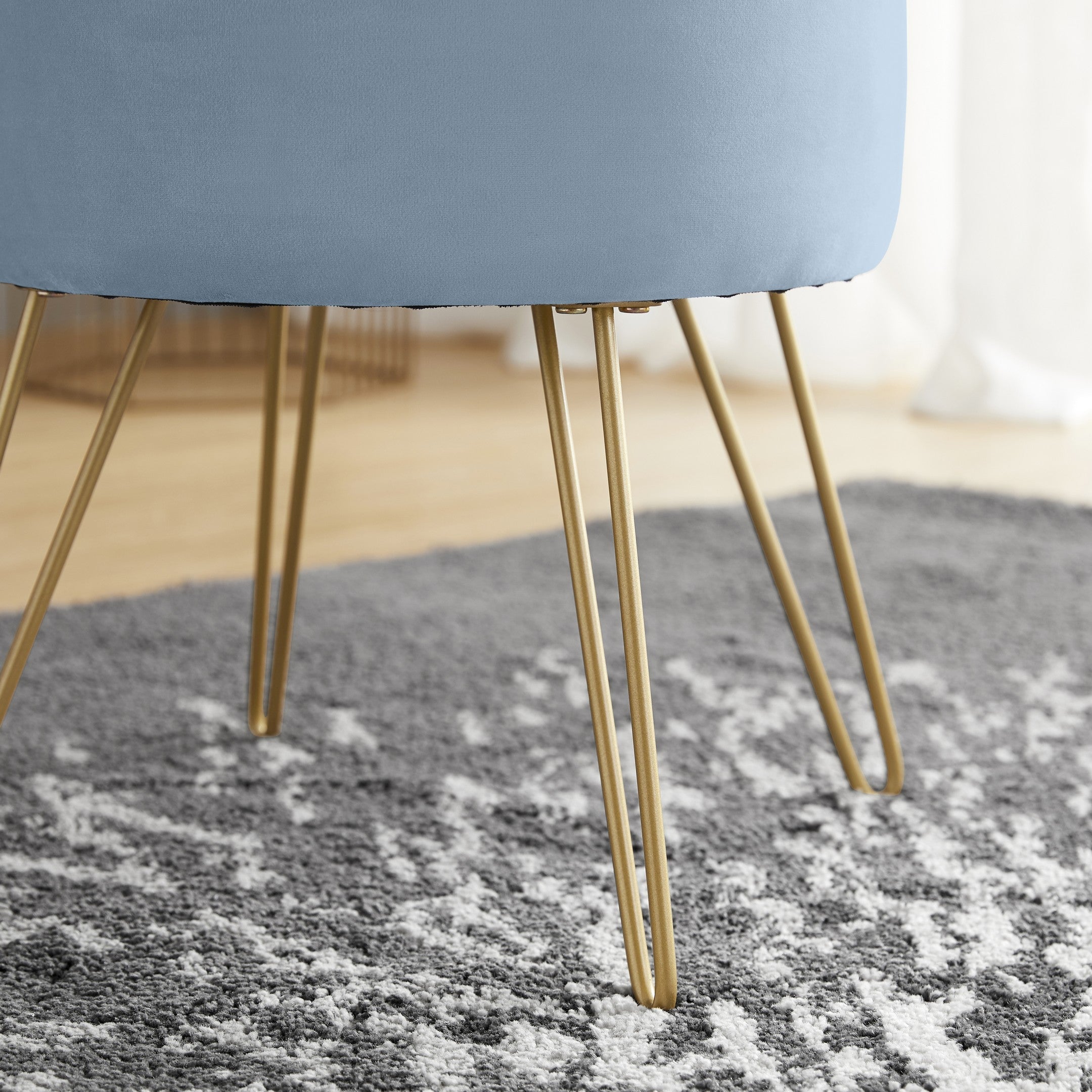 Round Velvet Storage Ottoman