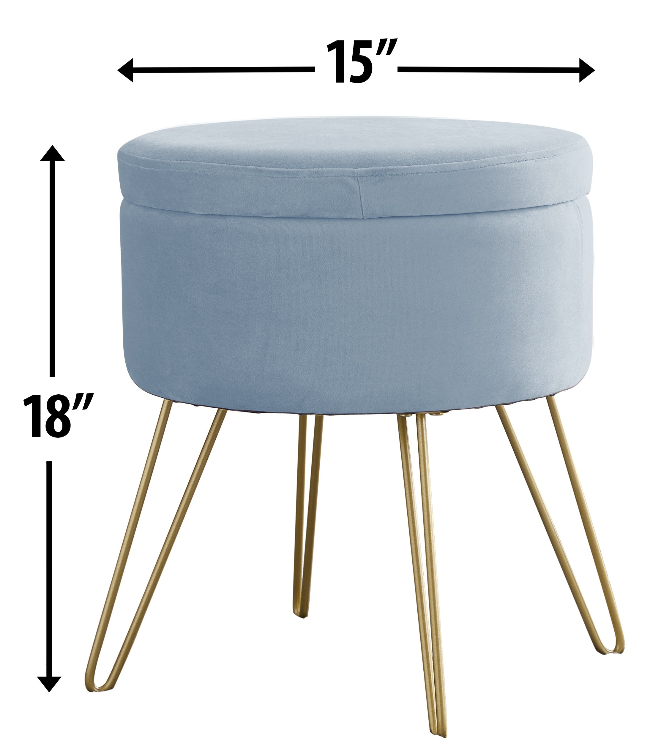 Round Velvet Storage Ottoman