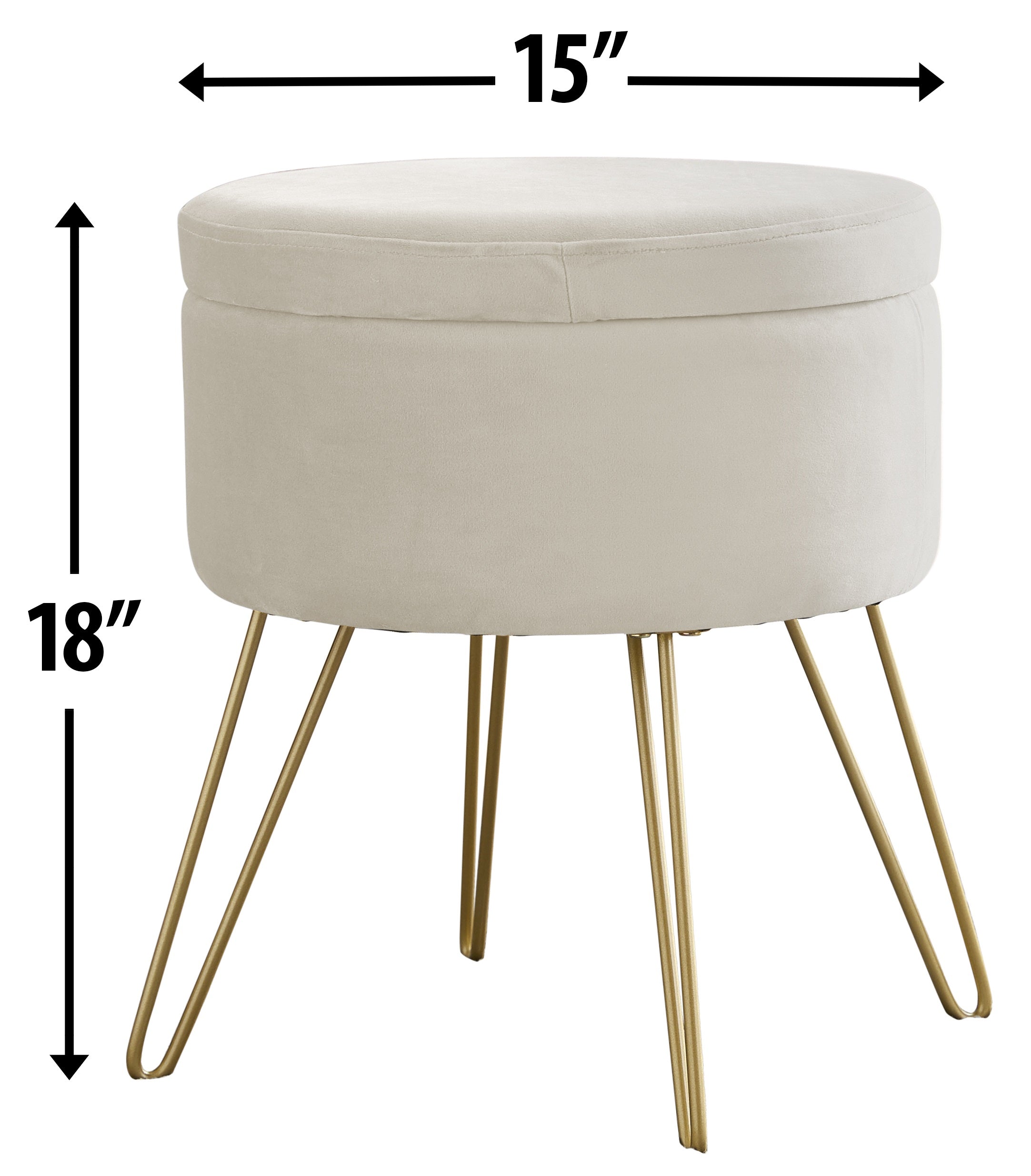 Round Velvet Storage Ottoman