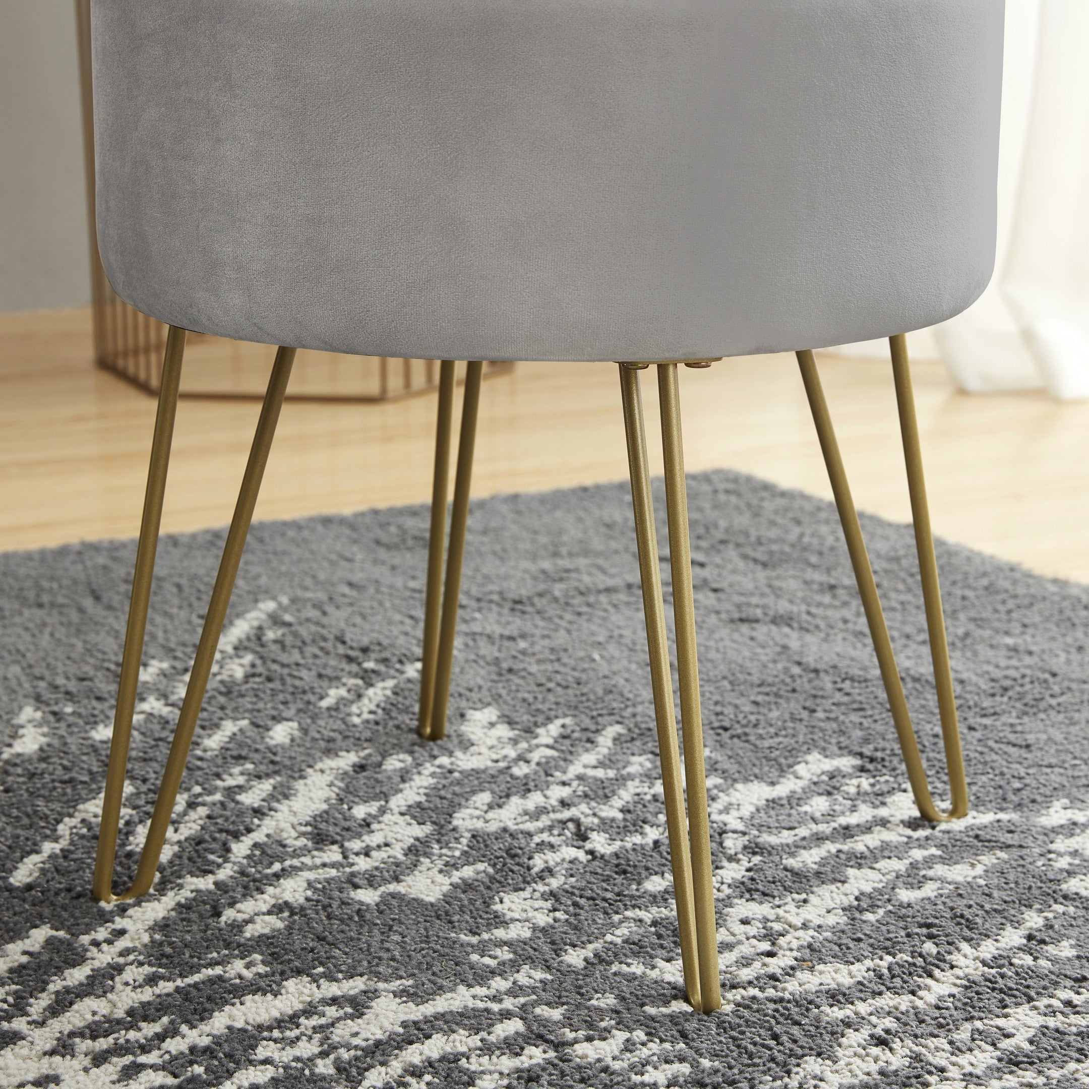 Round Velvet Storage Ottoman