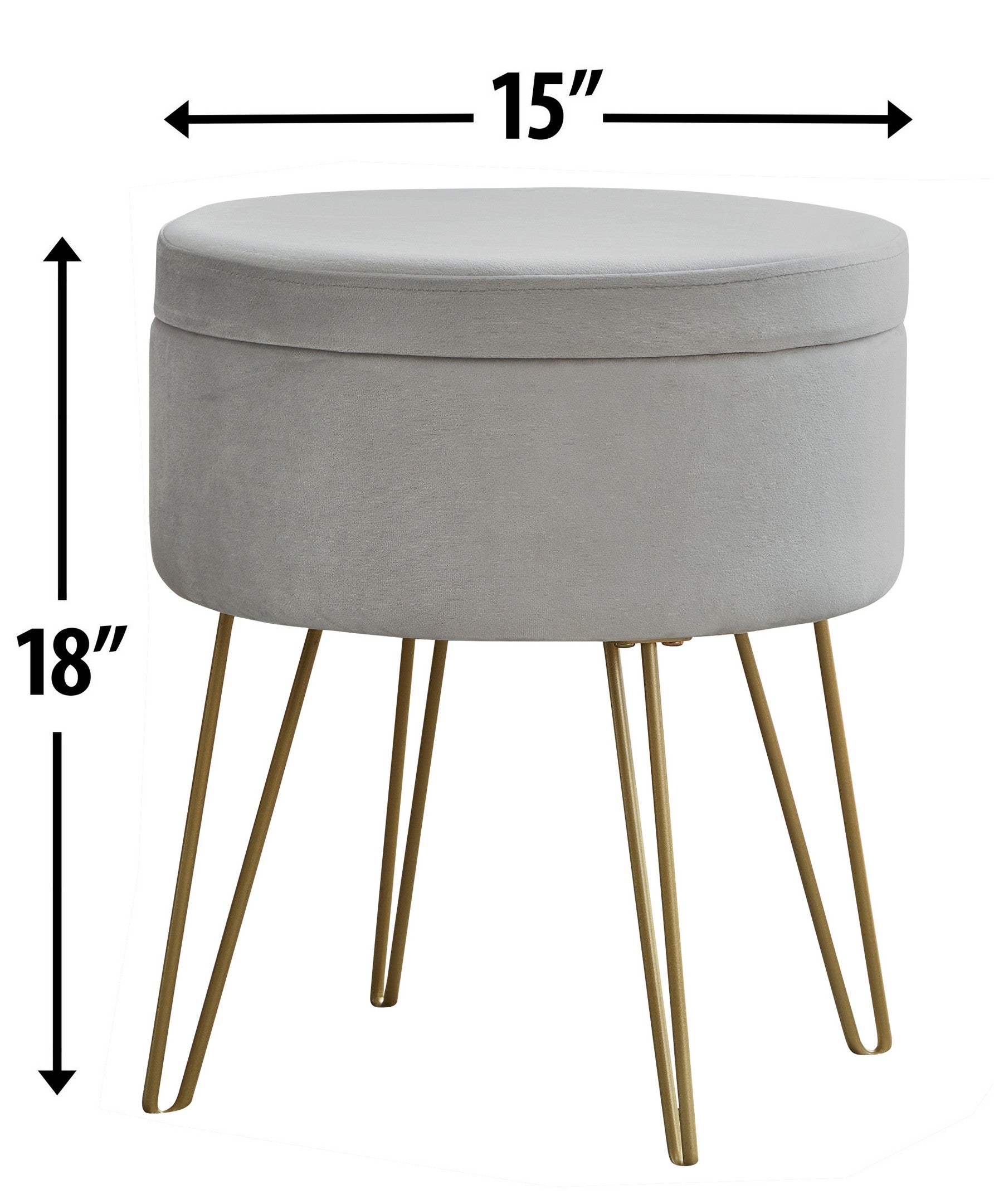 Round Velvet Storage Ottoman
